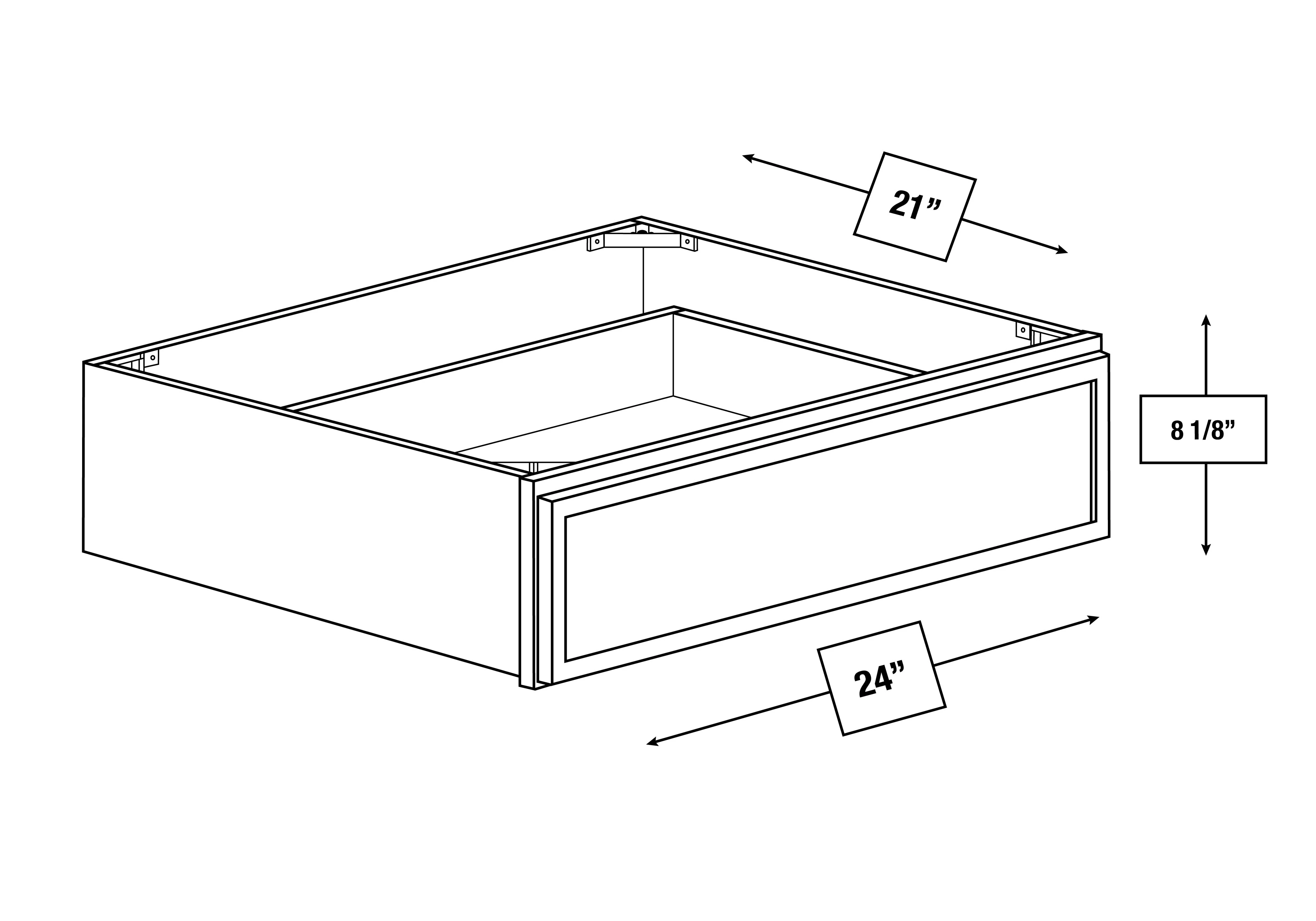 Arctic Mist Slim Shaker 24 in. Vanity Knee Drawer