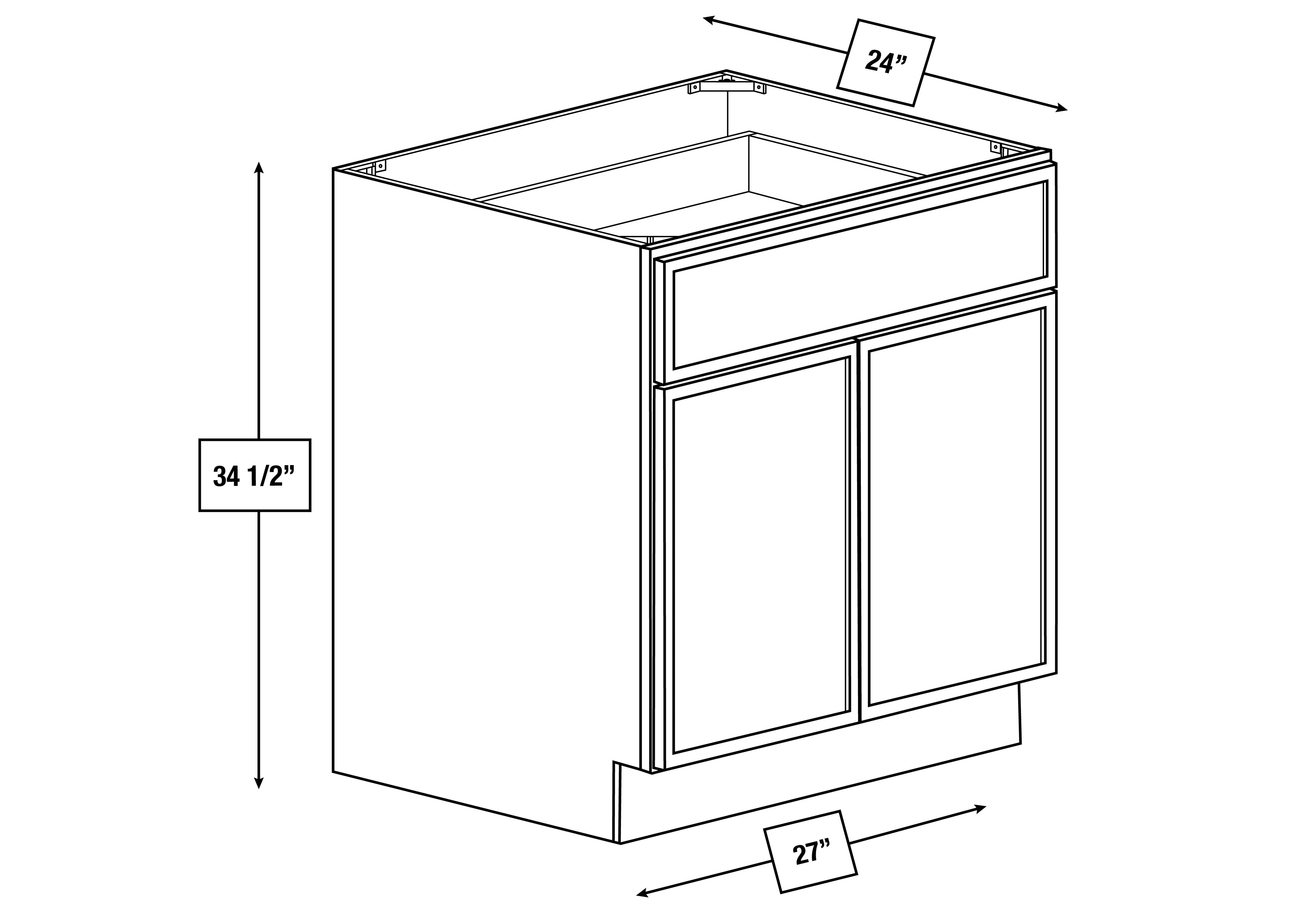 Arctic Mist Slim Shaker 27 in. Base Cabinet