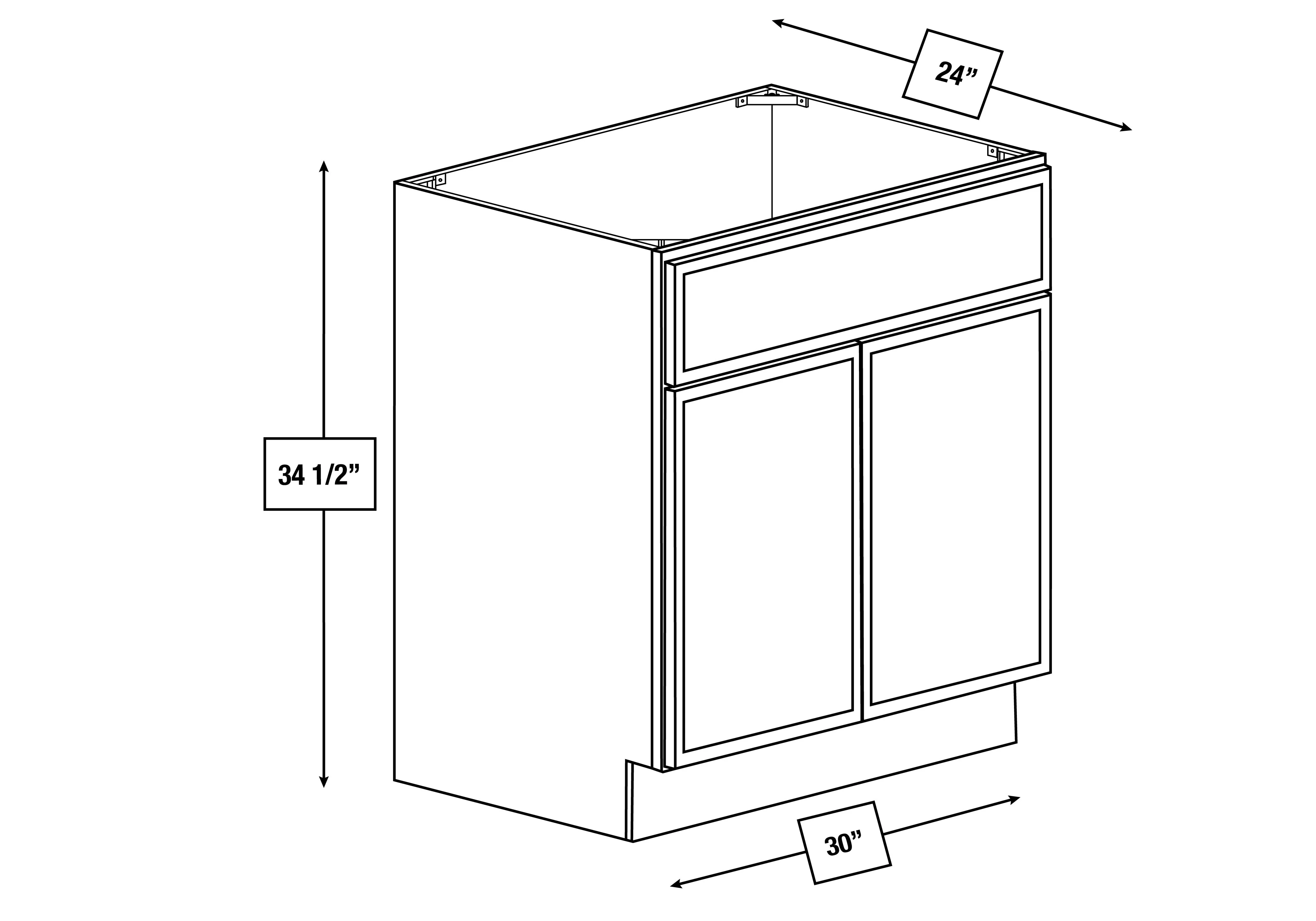Arctic Mist Slim Shaker 30 in. Sink Base Cabinet
