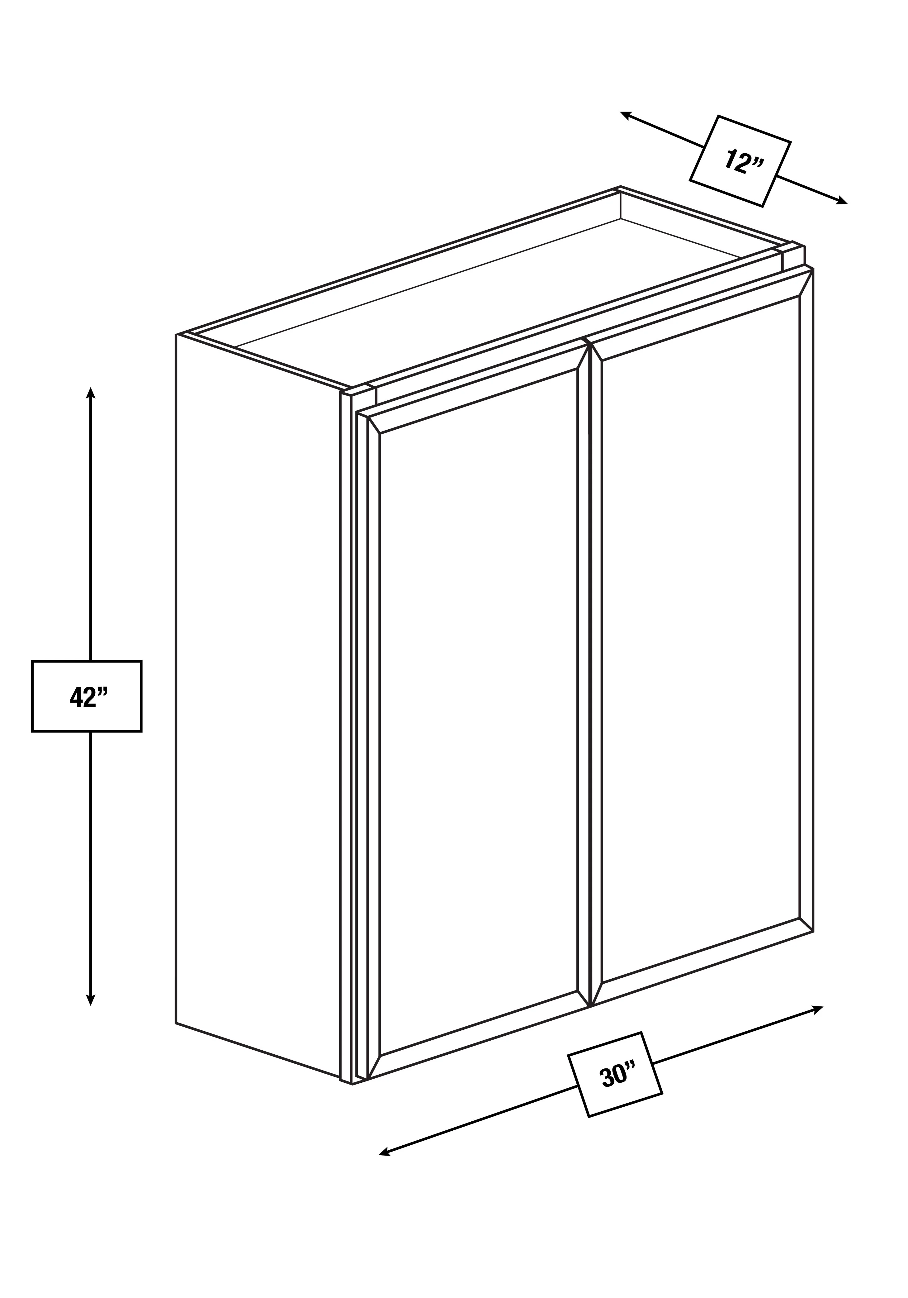 Arctic Mist Slim Shaker 30 in. x 42 in. Wall Cabinet