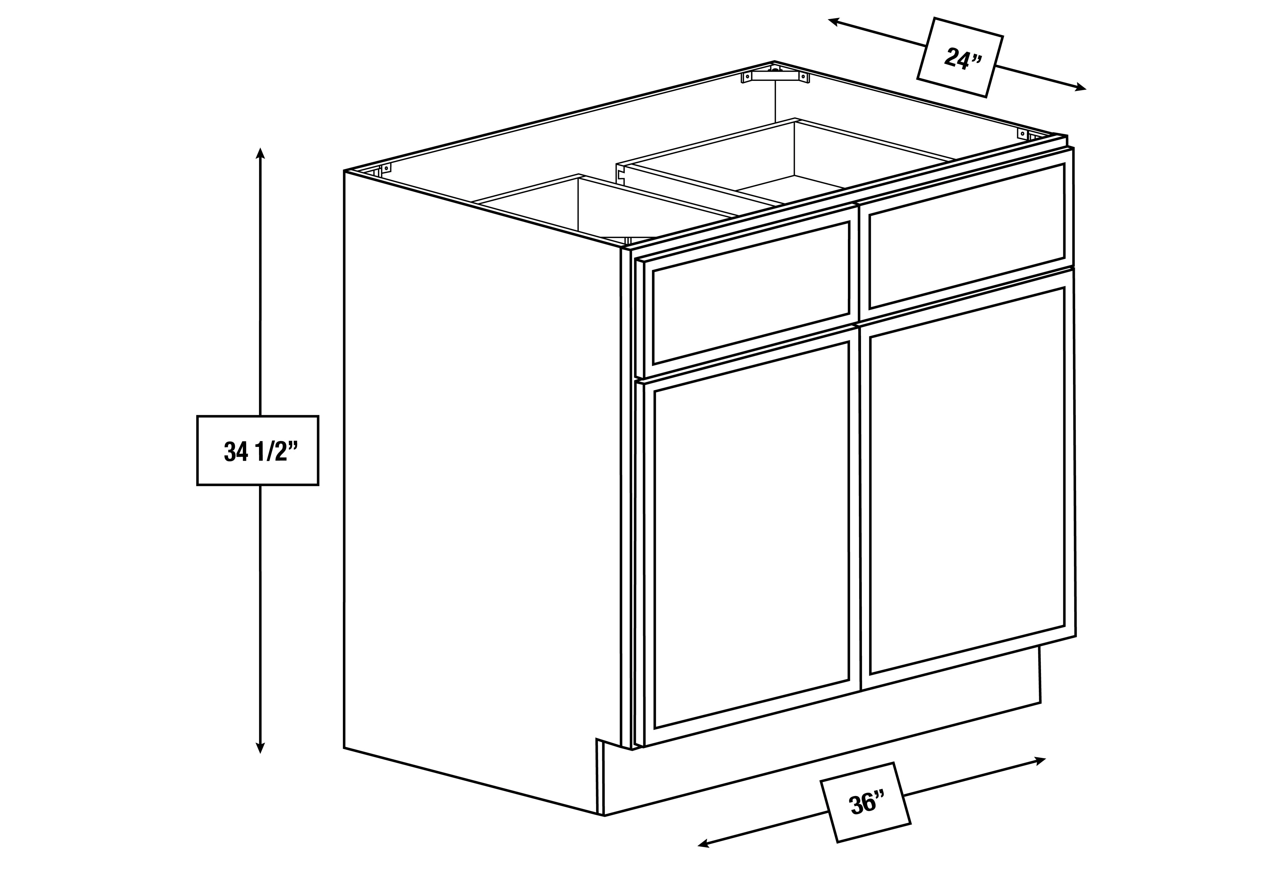 Arctic Mist Slim Shaker 36 in. Base Cabinet