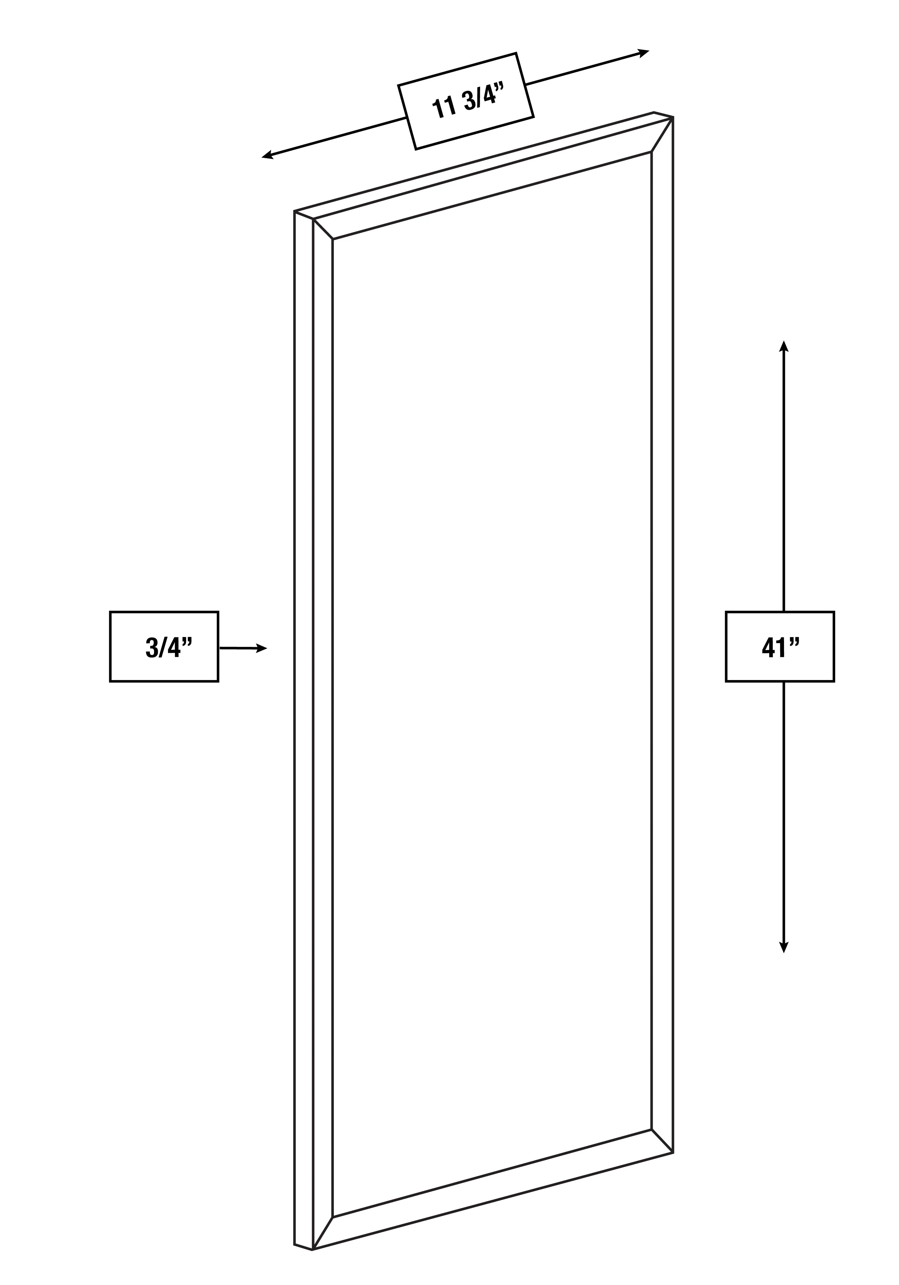 Arctic Mist Slim Shaker 42 in. Wall End Panel