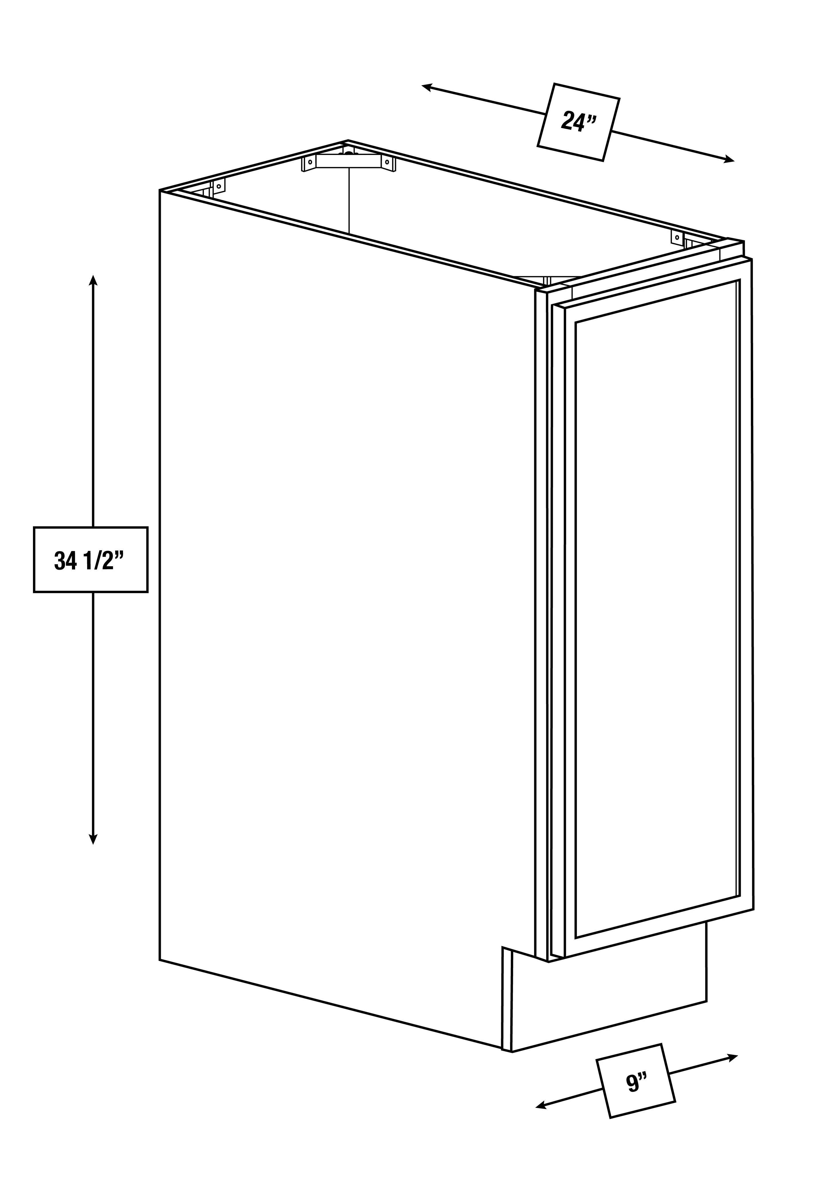Arctic Mist Slim Shaker 9 in. Full Height Door Base Cabinet