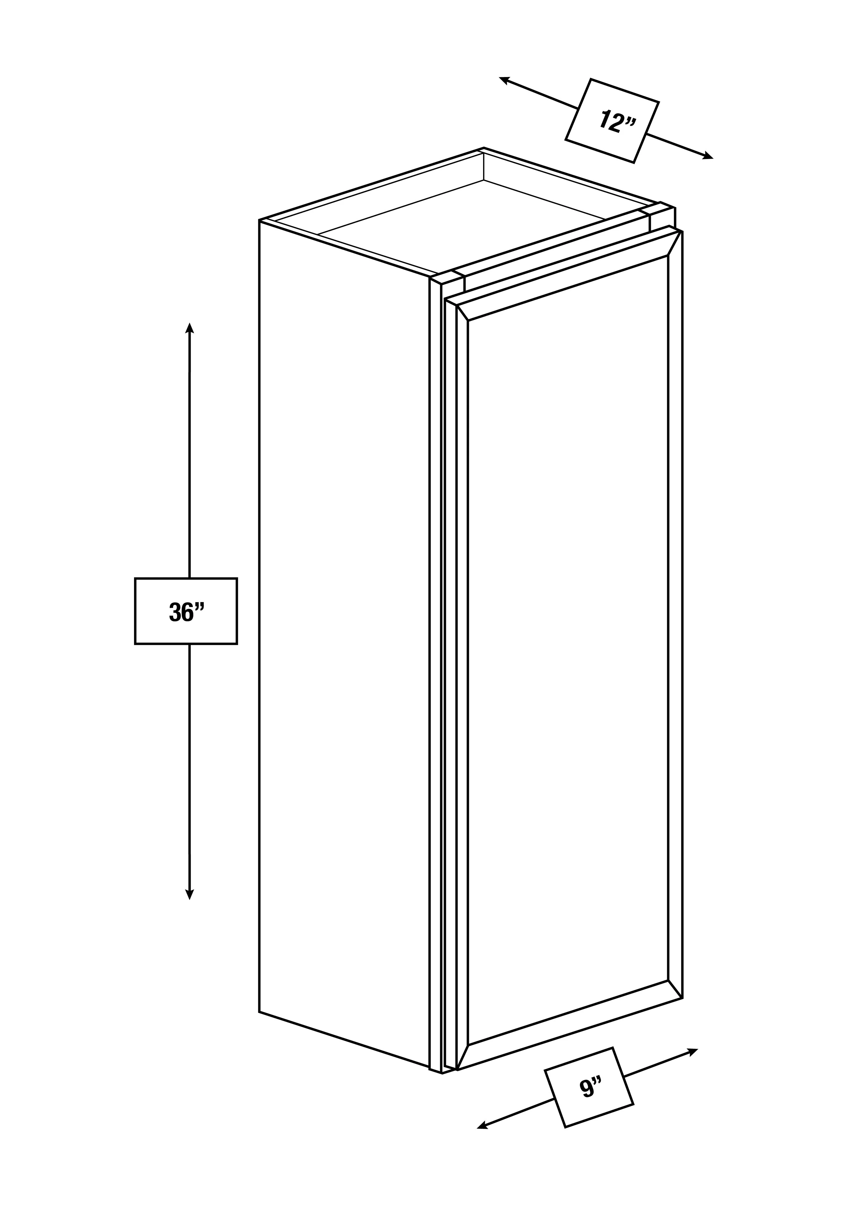 Arctic Mist Slim Shaker 9 in. x 36 in. Wall Cabinet
