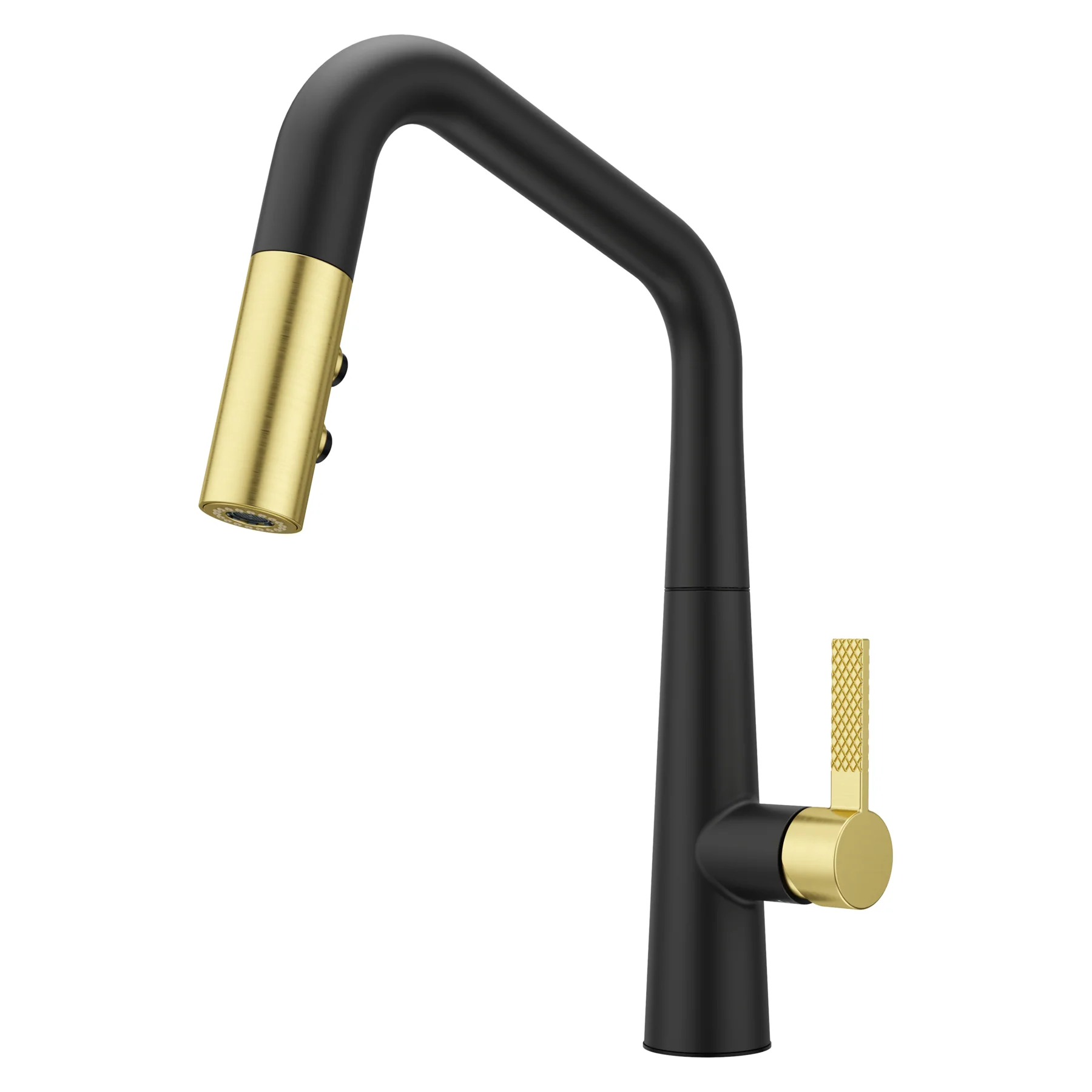 Asari Kitchen Faucet 1-Handle Combo-Matte Black/Brushed Gold