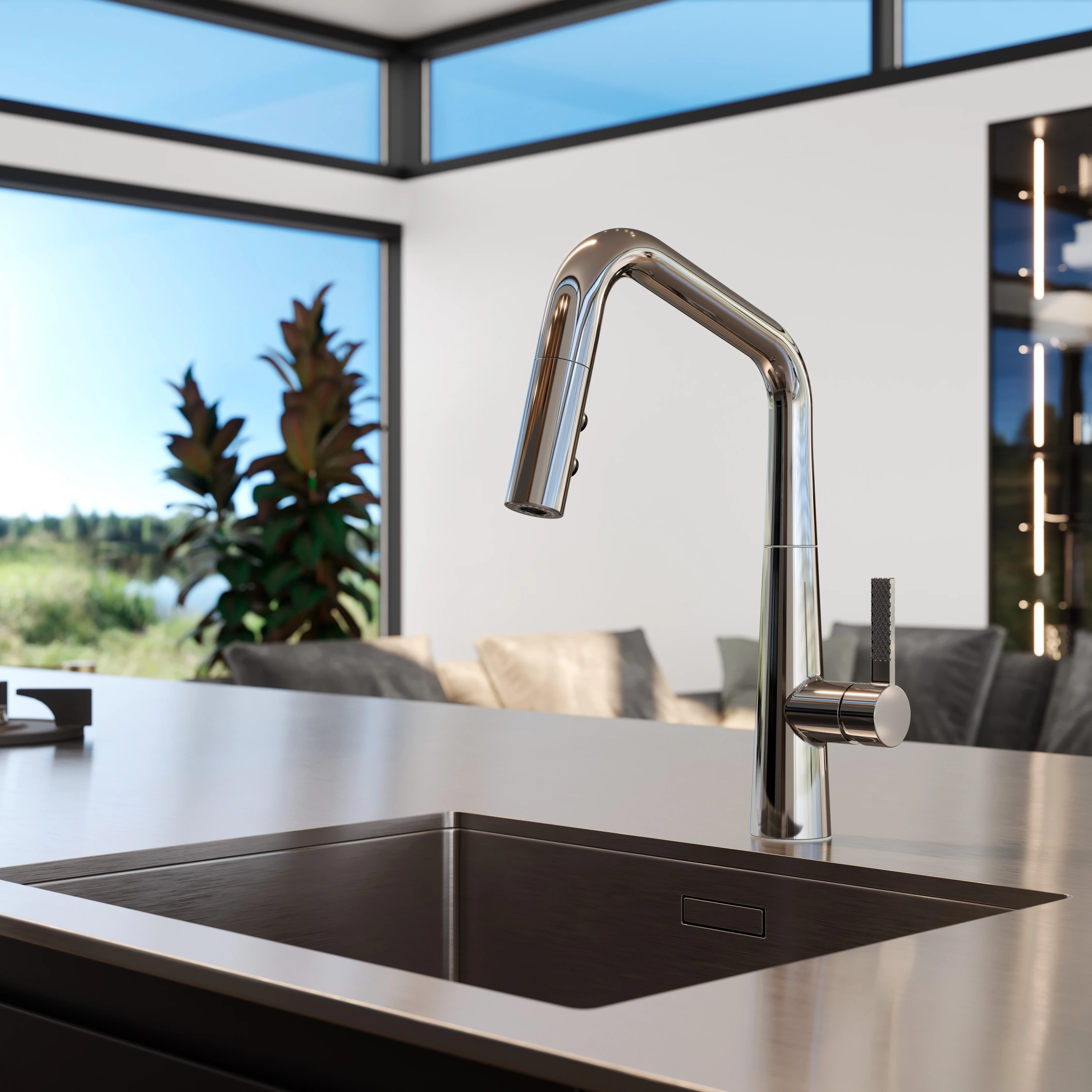 Asari Kitchen Faucet 1-Handle Polished Chrome - Image 4