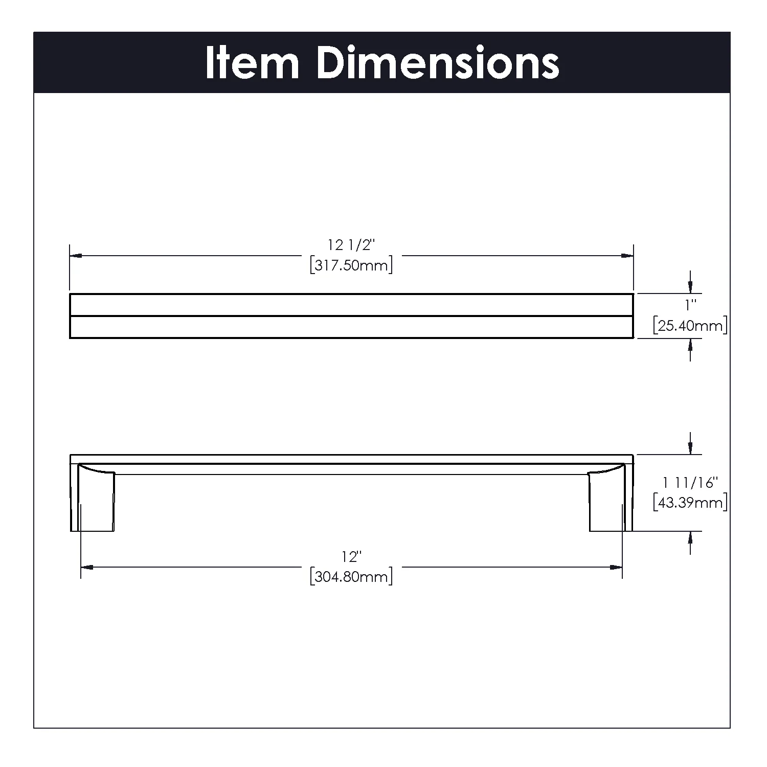 Avenue Appliance Pull 12 Inch Center to Center Satin Nickel Finish - Image 2
