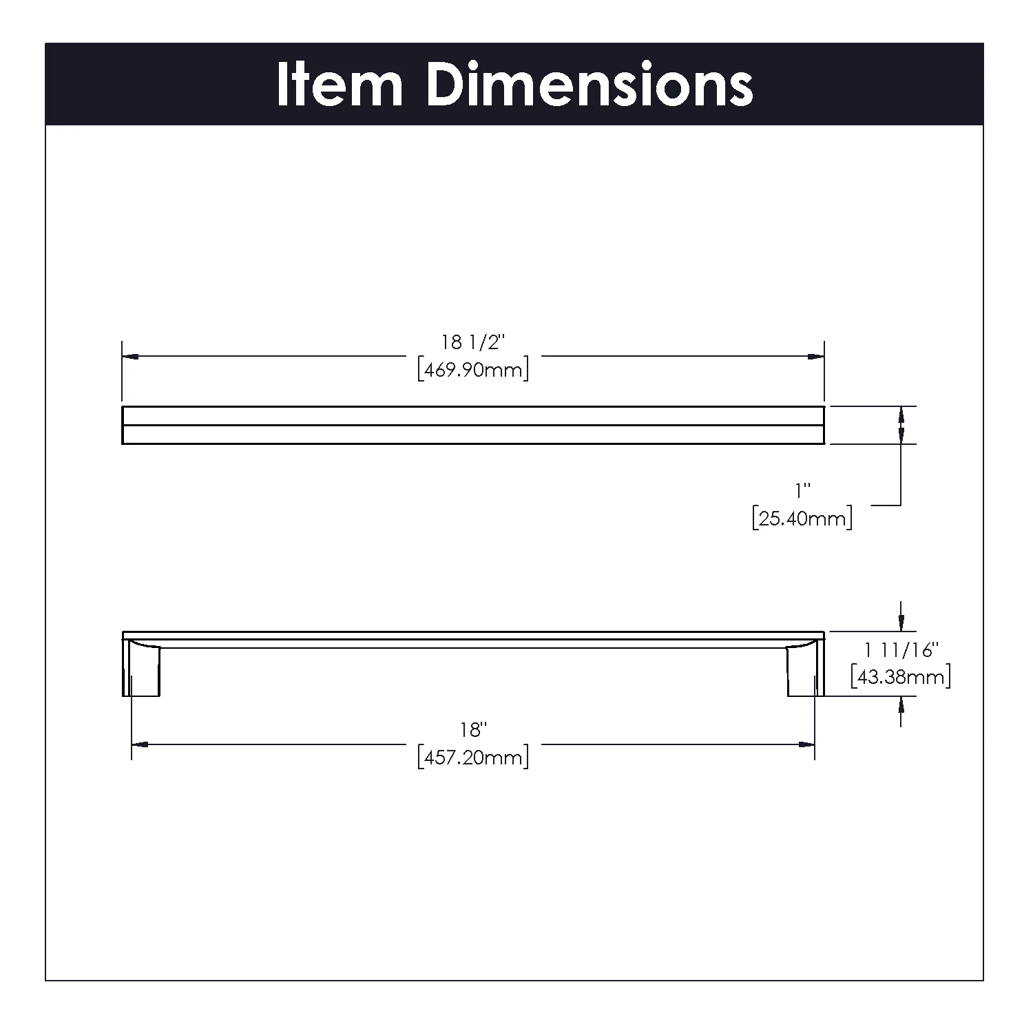 Avenue Appliance Pull 18 Inch Center to Center Polished Nickel Finish - Image 2