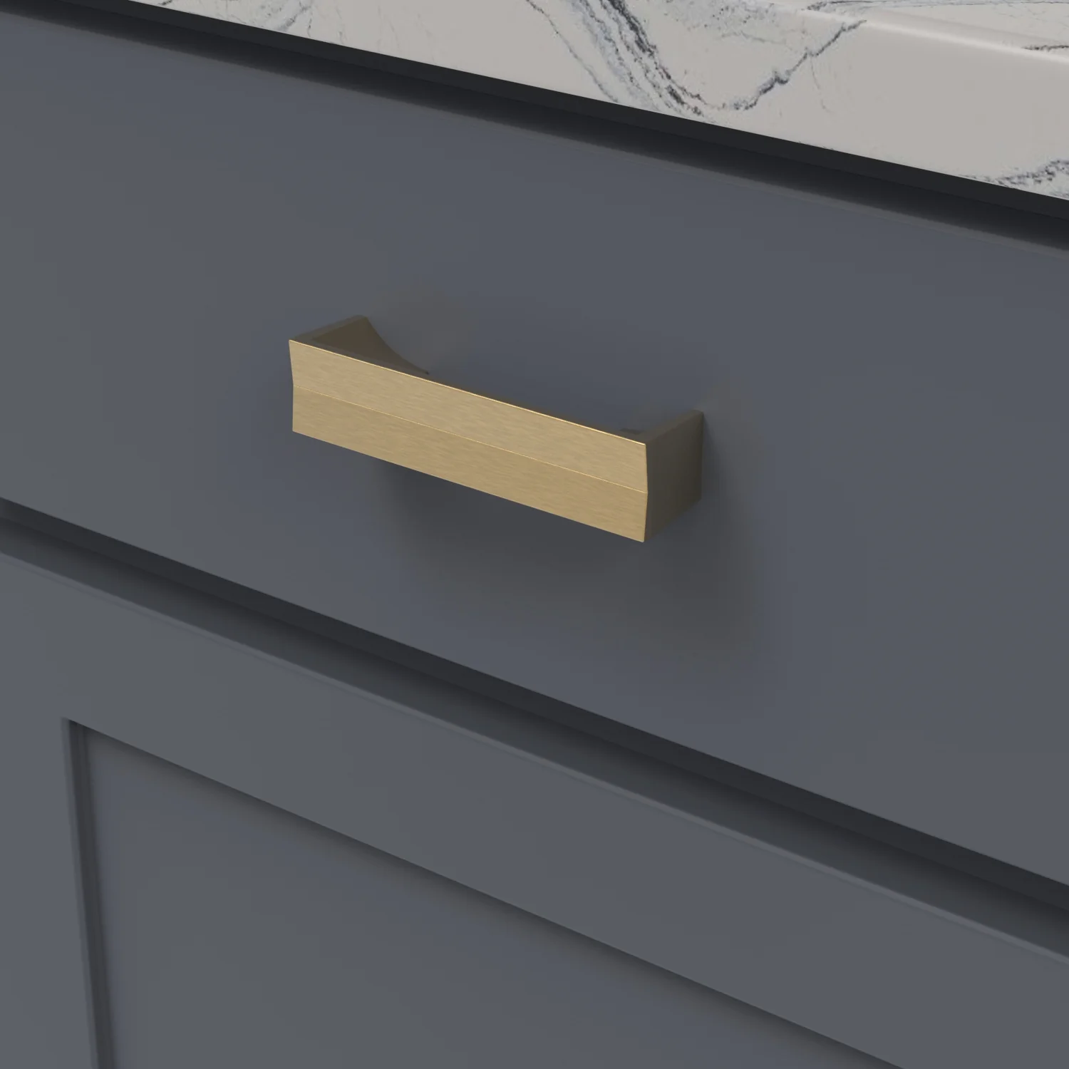 Avenue Pull 3-3/4 Inch (96mm) Center to Center Brushed Golden Brass Finish - Image 2