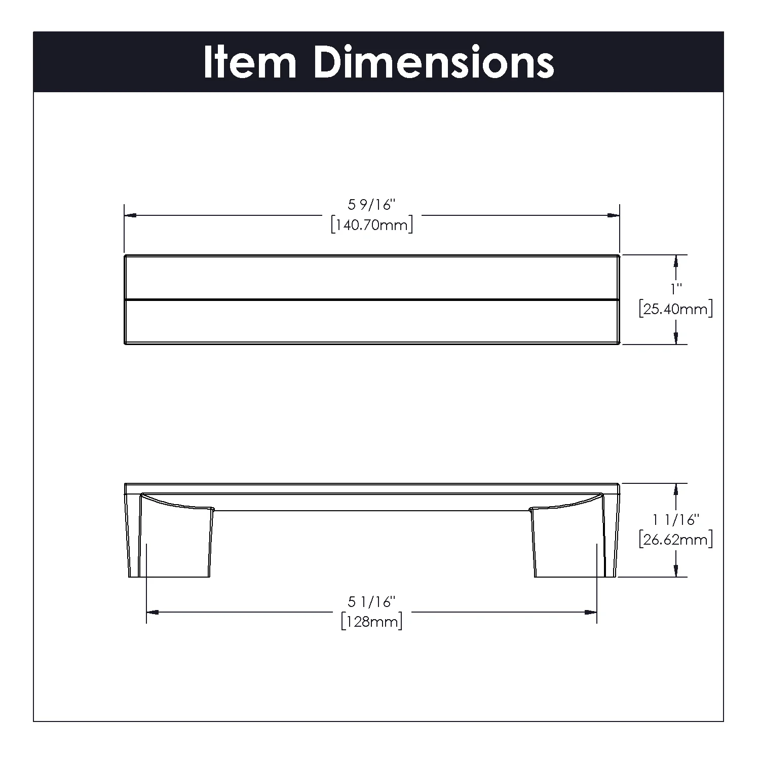 Avenue Pull 5-1/16 Inch (128mm) Center to Center Brushed Golden Brass Finish - Image 3