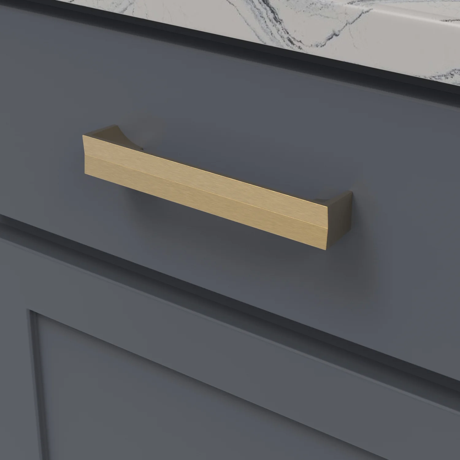 Avenue Pull 6-5/16 Inch (160mm) Center to Center Brushed Golden Brass Finish - Image 2