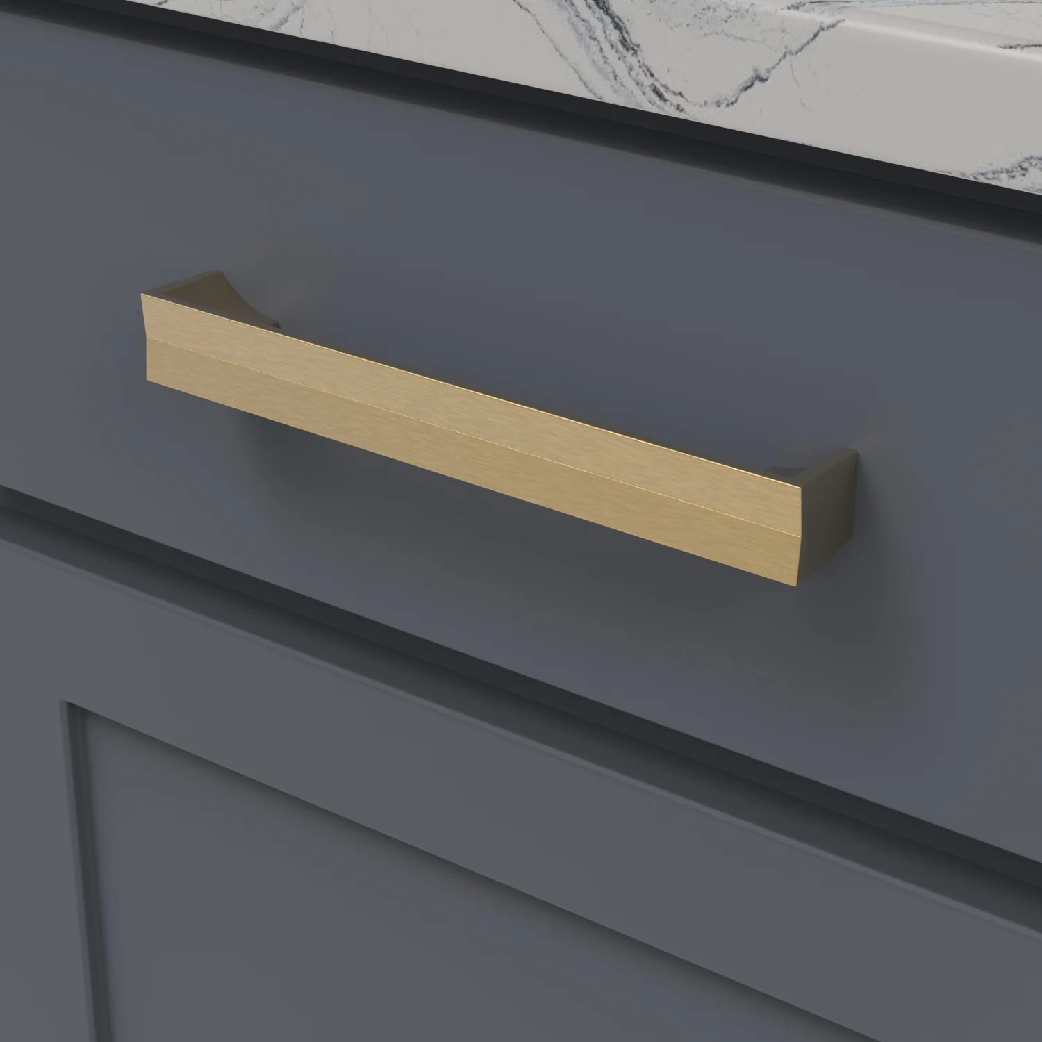 Avenue Pull 7-9/16 Inch (192mm) Center to Center Brushed Golden Brass Finish - Image 2