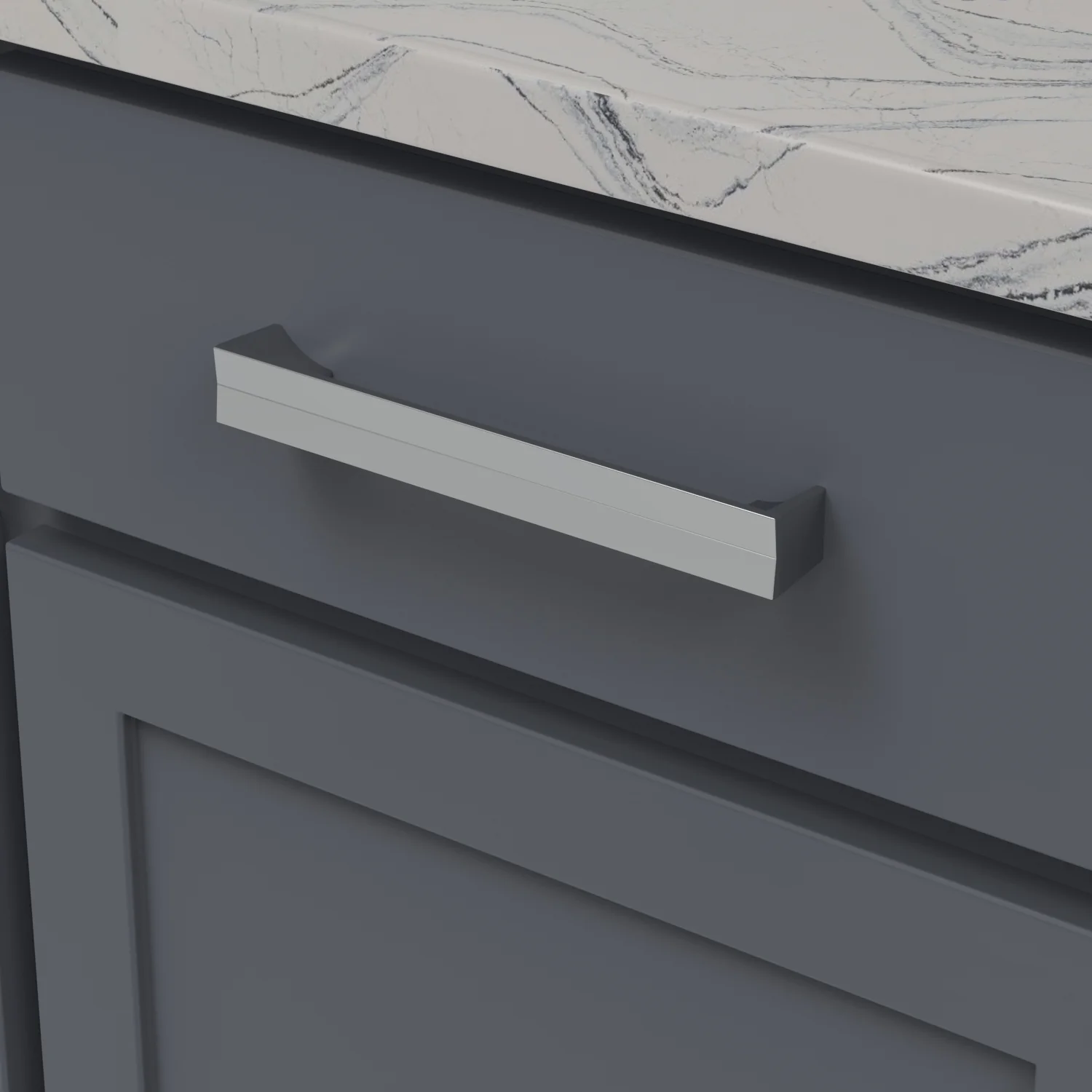 Avenue Pull 7-9/16 Inch (192mm) Center to Center Chrome Finish - Image 2