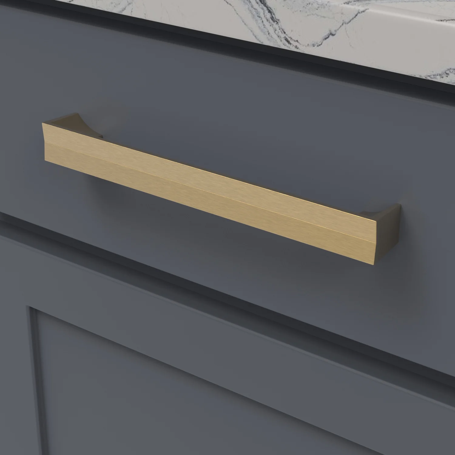 Avenue Pull 8-13/16 Inch (224mm) Center to Center Brushed Golden Brass Finish - Image 2