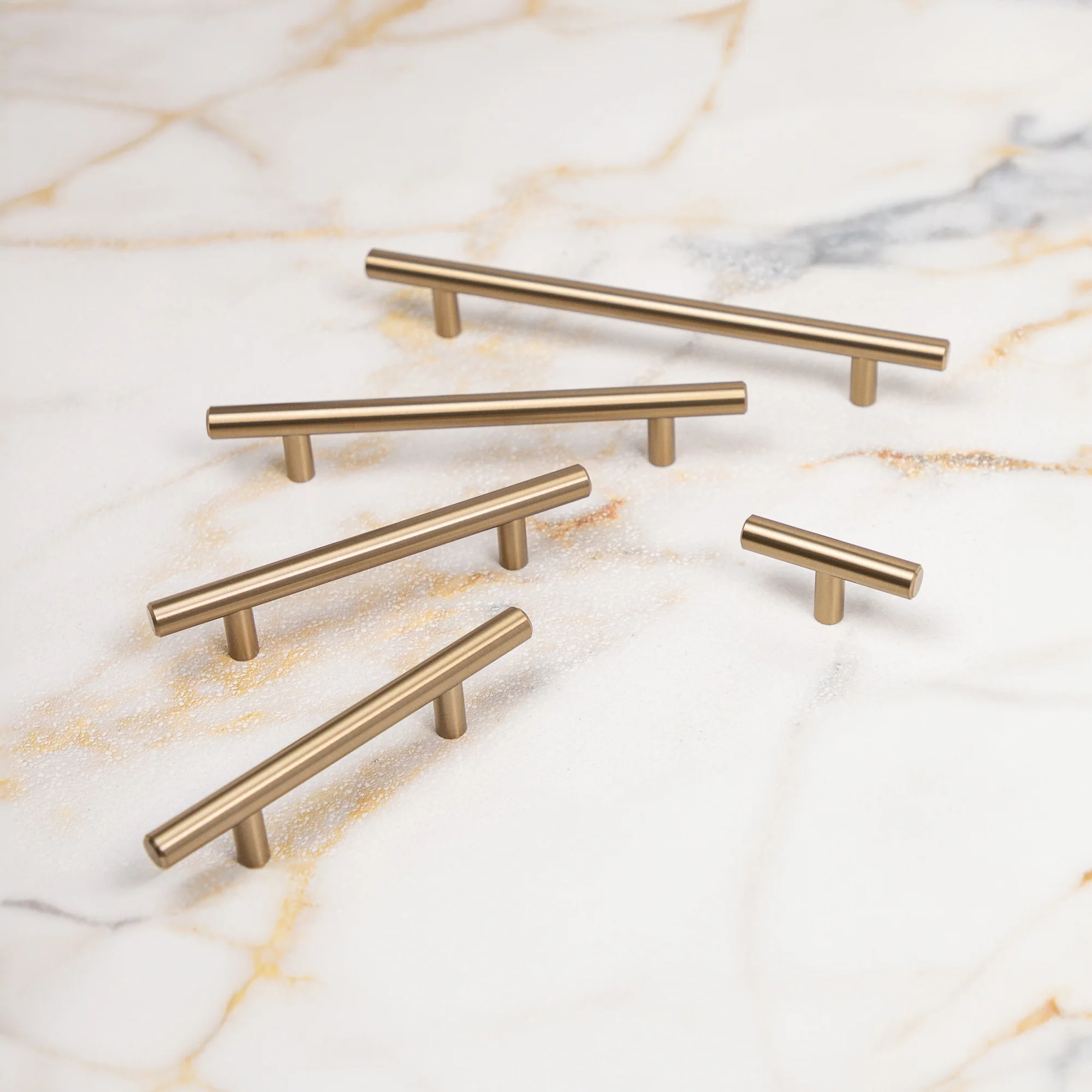 Bar Pull 3-3/4 Inch (96mm) Center to Center Champagne Bronze Finish - Image 3