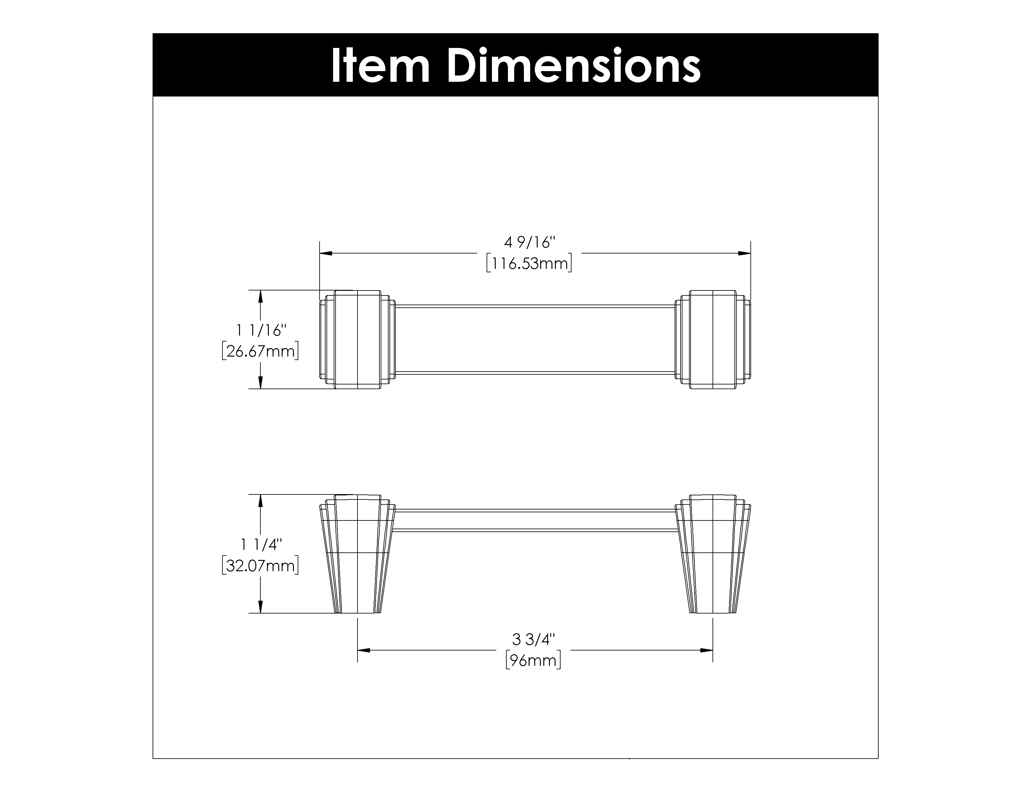 Belleclaire Pull 3-3/4 Inch (96mm) Center to Center Crysacrylic with Satin Nickel Finish - Image 4