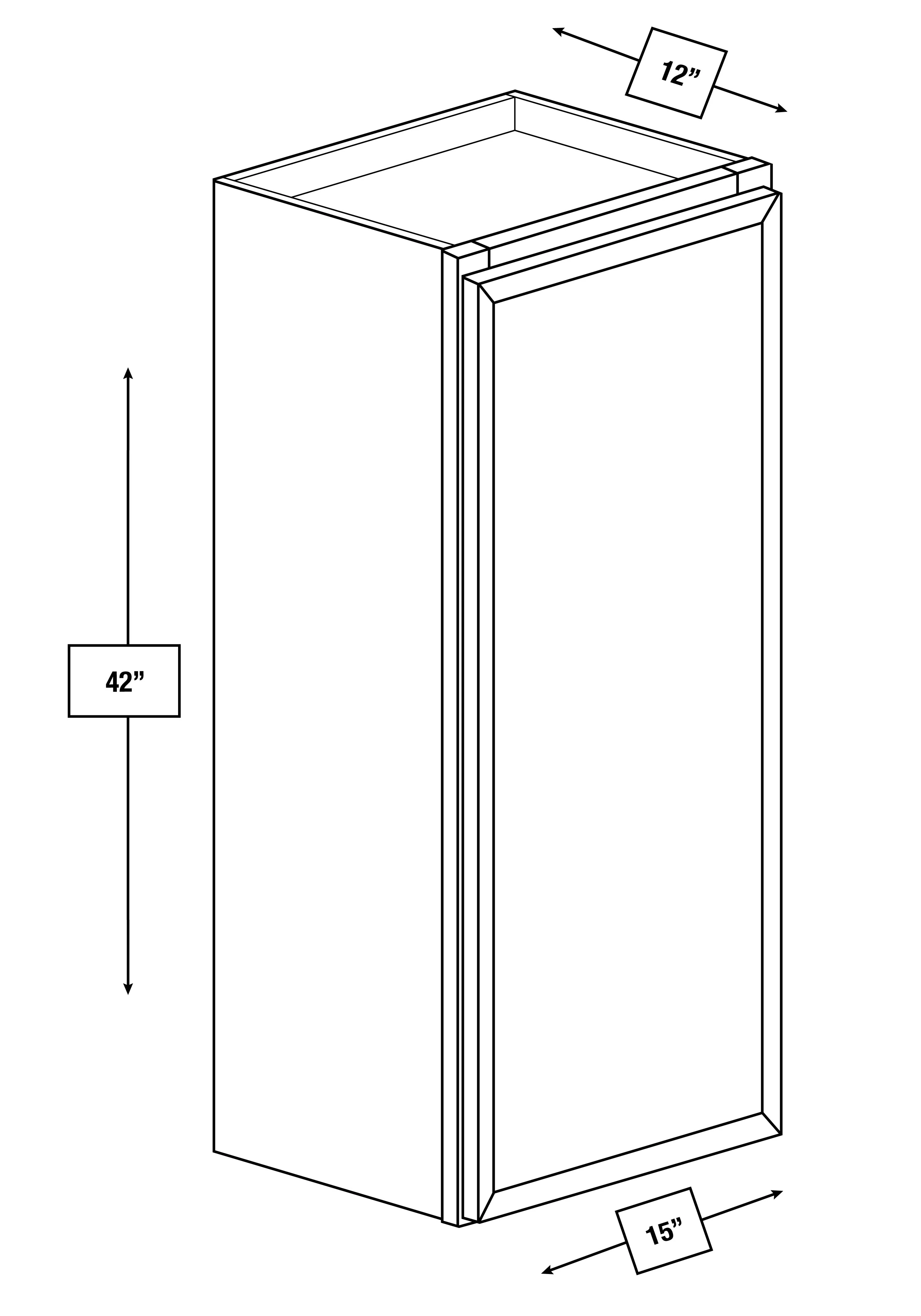 Brentwood Fawn Slim Shaker 15 in. x 42 in. Wall Cabinet