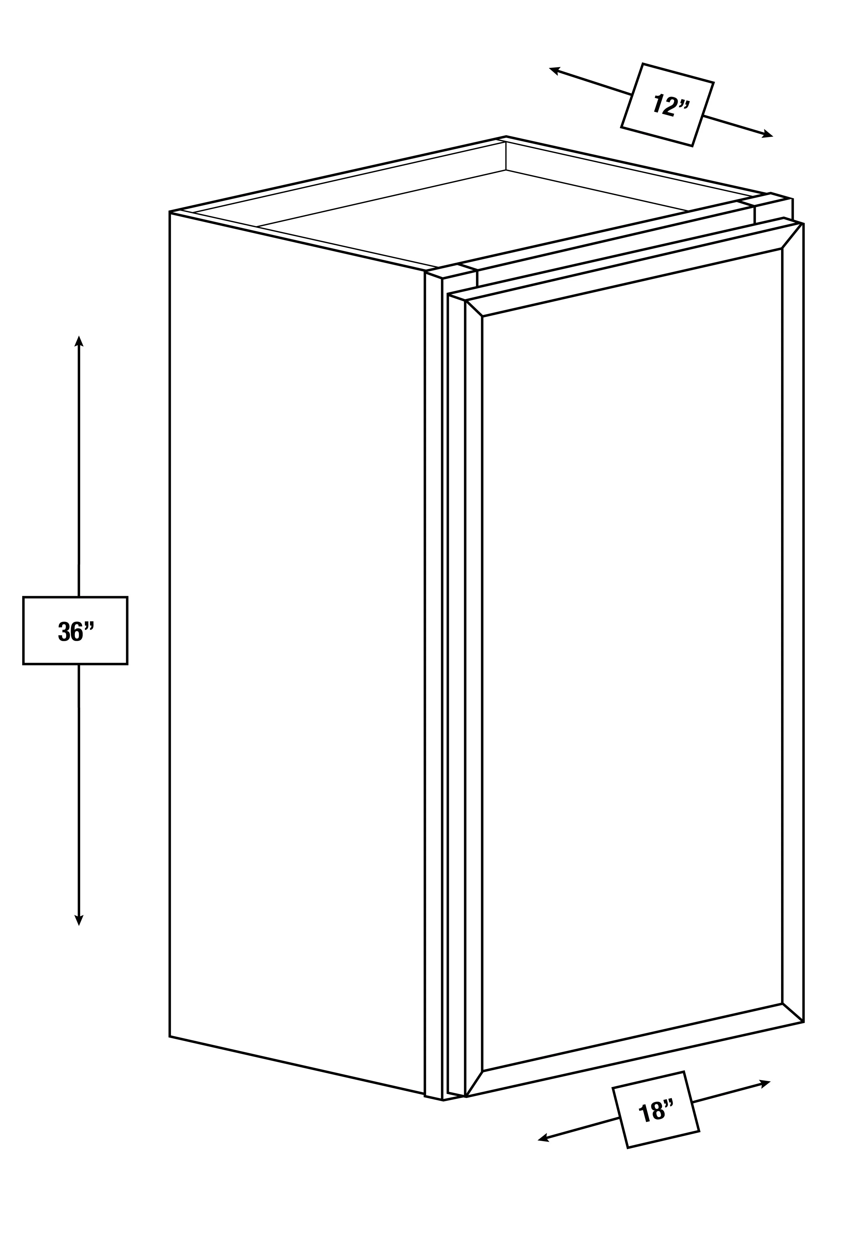 Brentwood Fawn Slim Shaker 18 in. x 36 in. Wall Cabinet