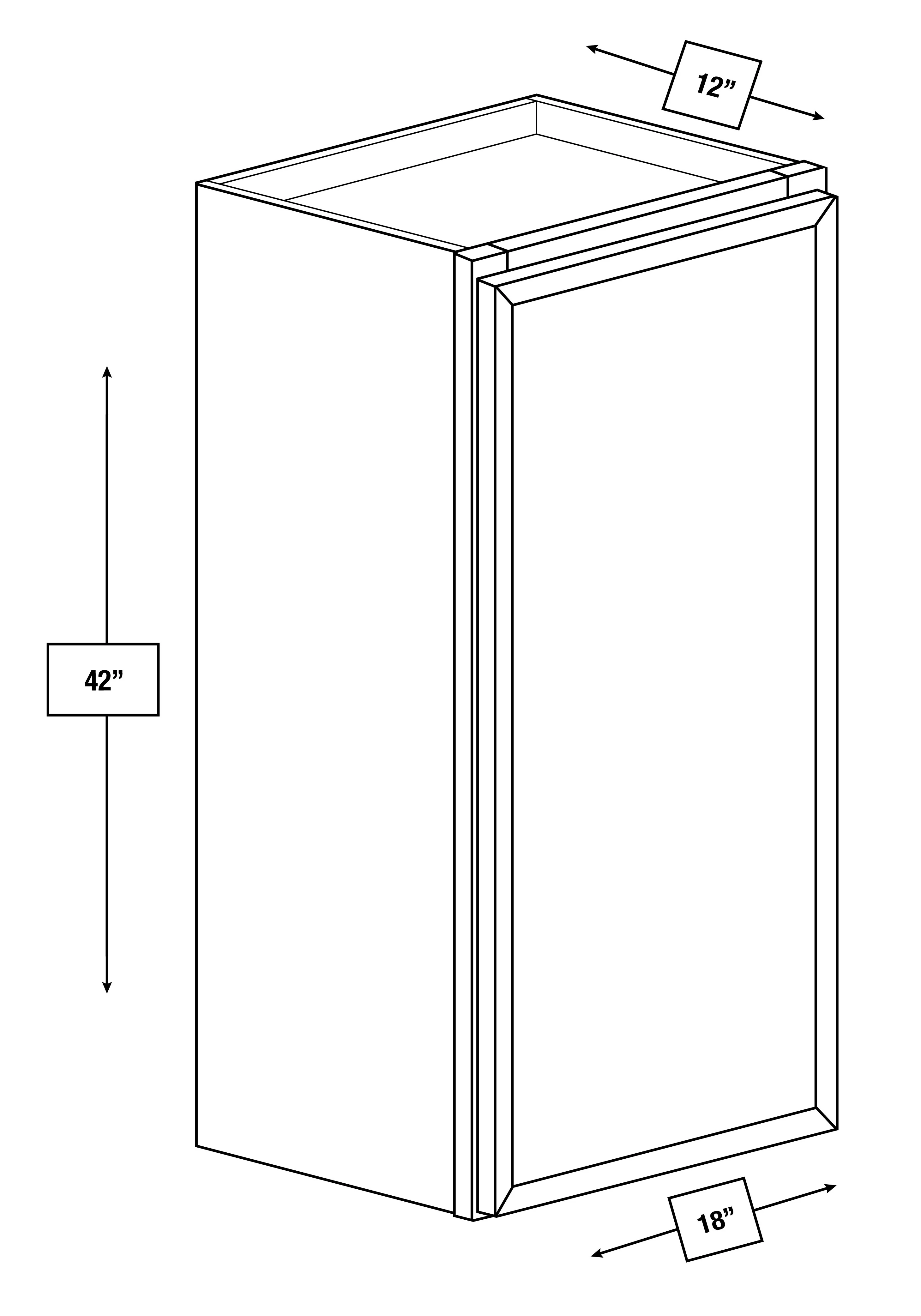 Brentwood Fawn Slim Shaker 18 in. x 42 in. Wall Cabinet