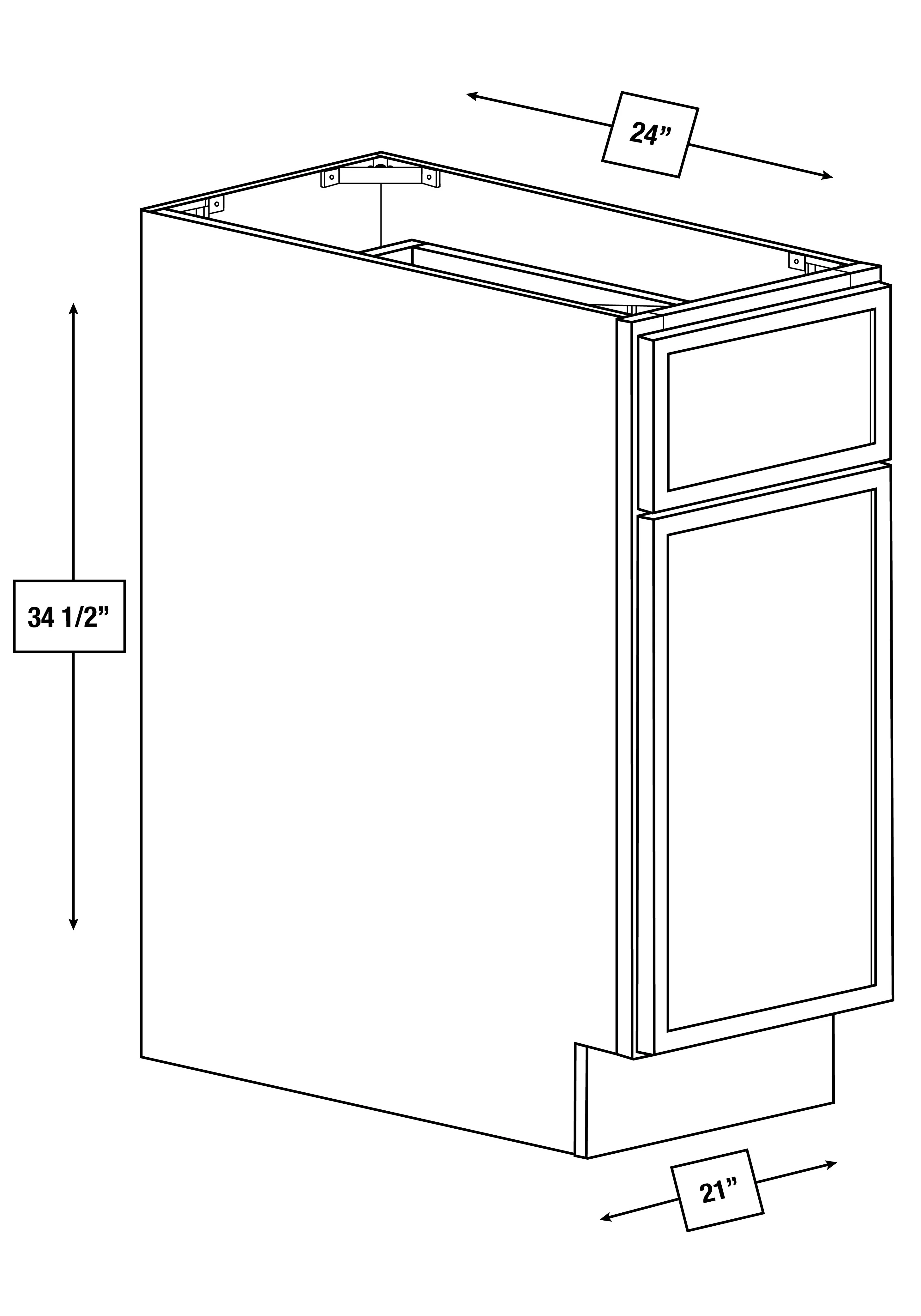 Brentwood Fawn Slim Shaker 21 in. Base Cabinet