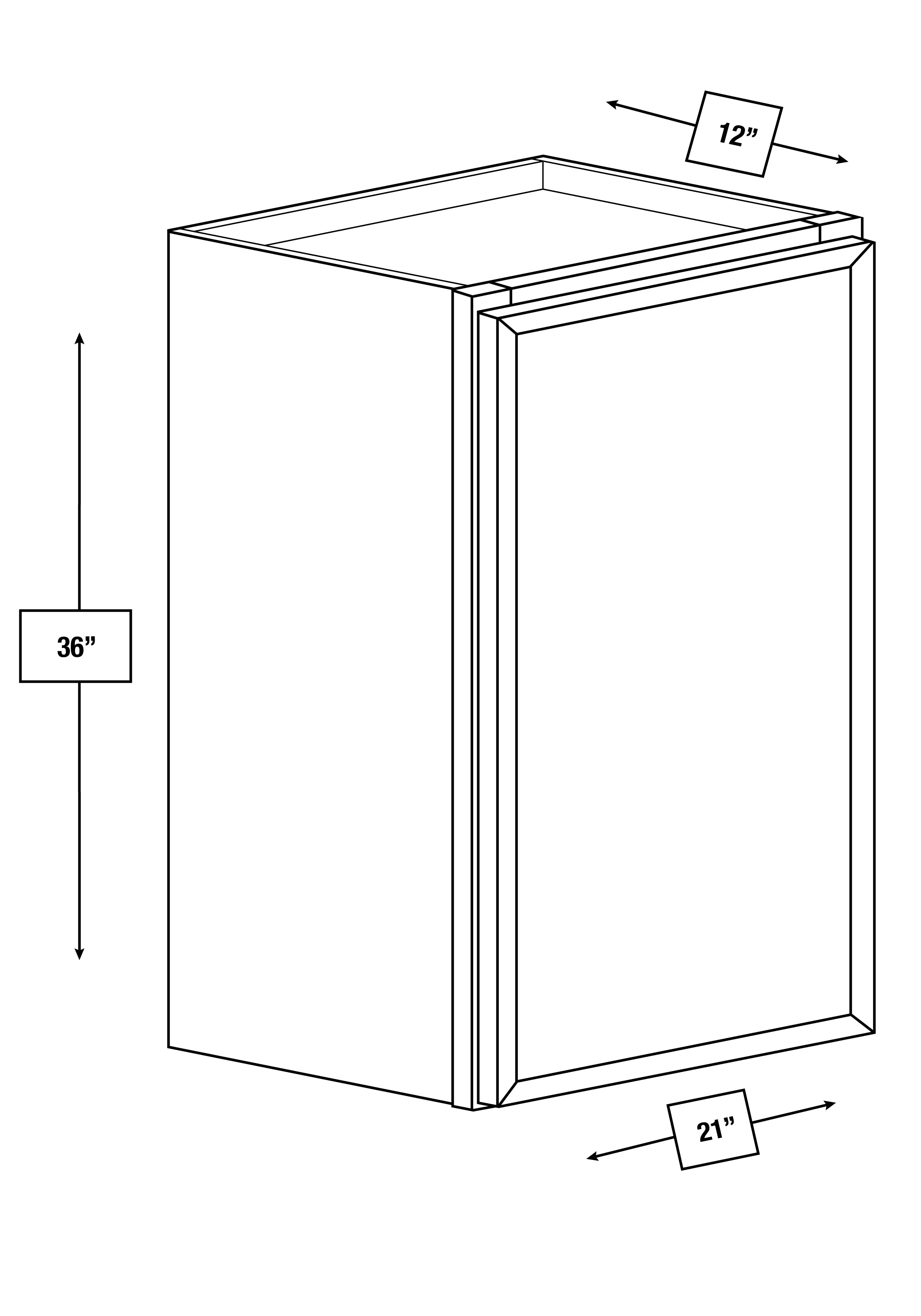 Brentwood Fawn Slim Shaker 21 in. x 36 in. Wall Cabinet