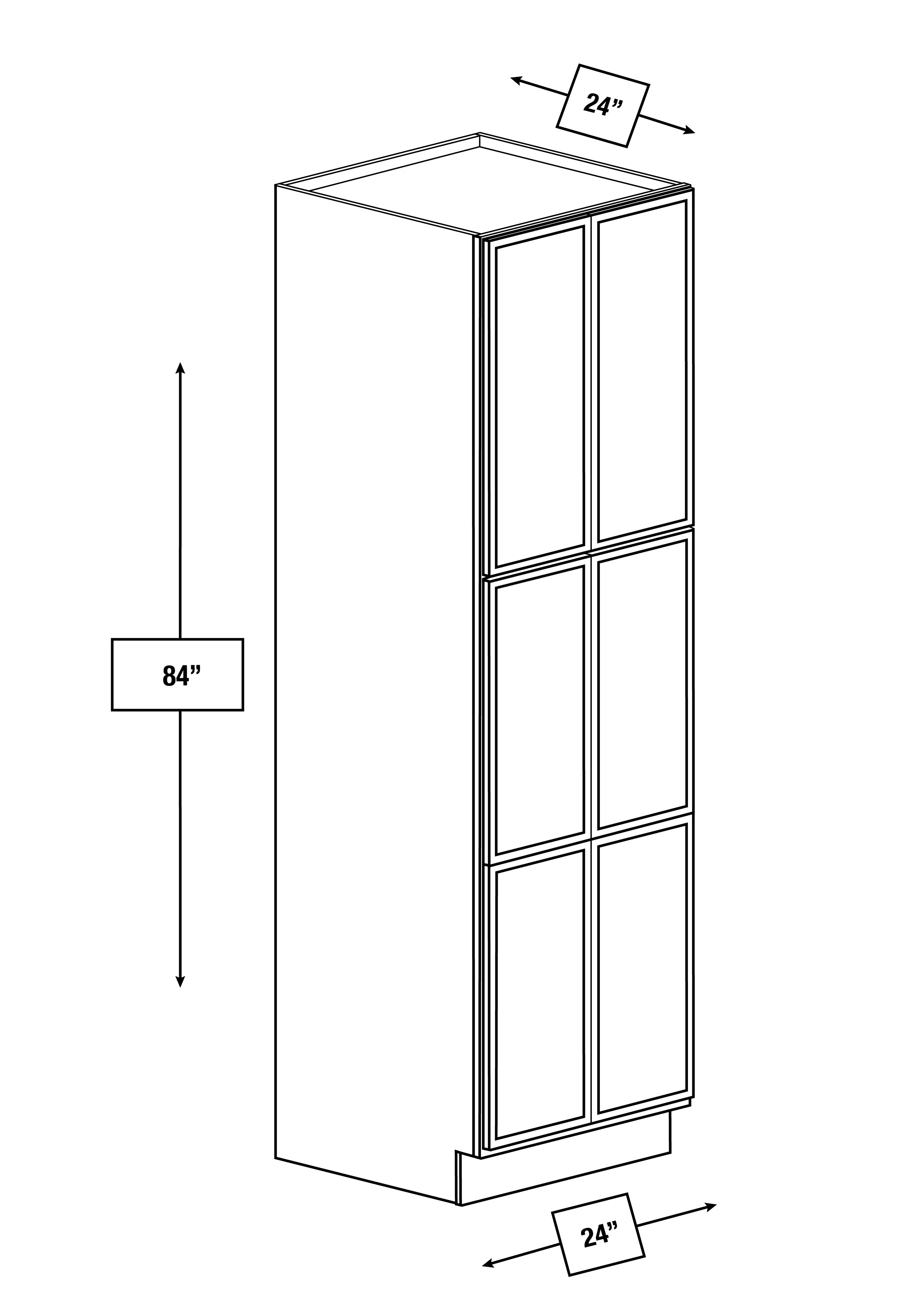 Brentwood Fawn Slim Shaker 24 in. x 24 in. x 84 in. Pantry Cabinet