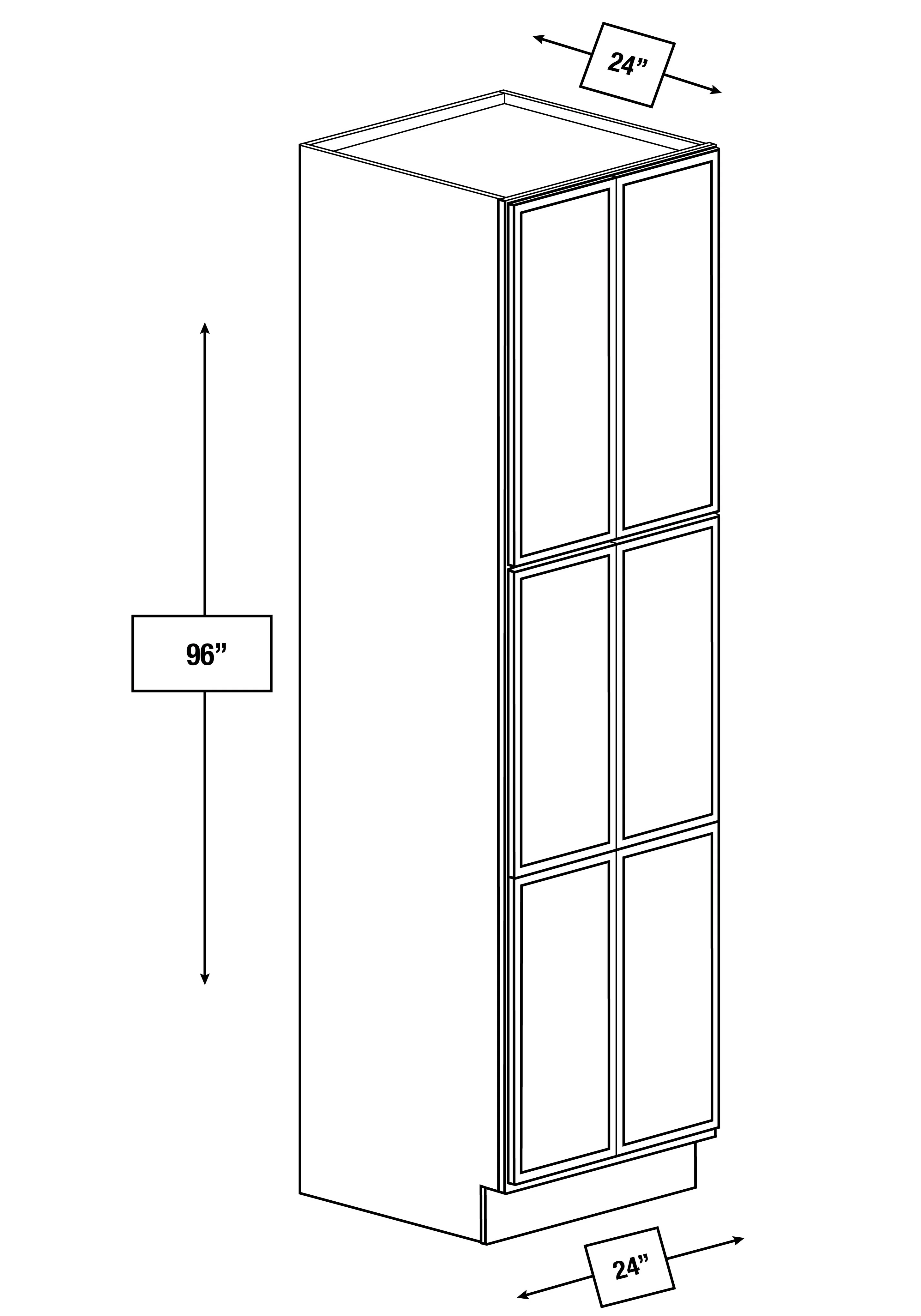 Brentwood Fawn Slim Shaker 24 in. x 24 in. x 96 in. Pantry Cabinet