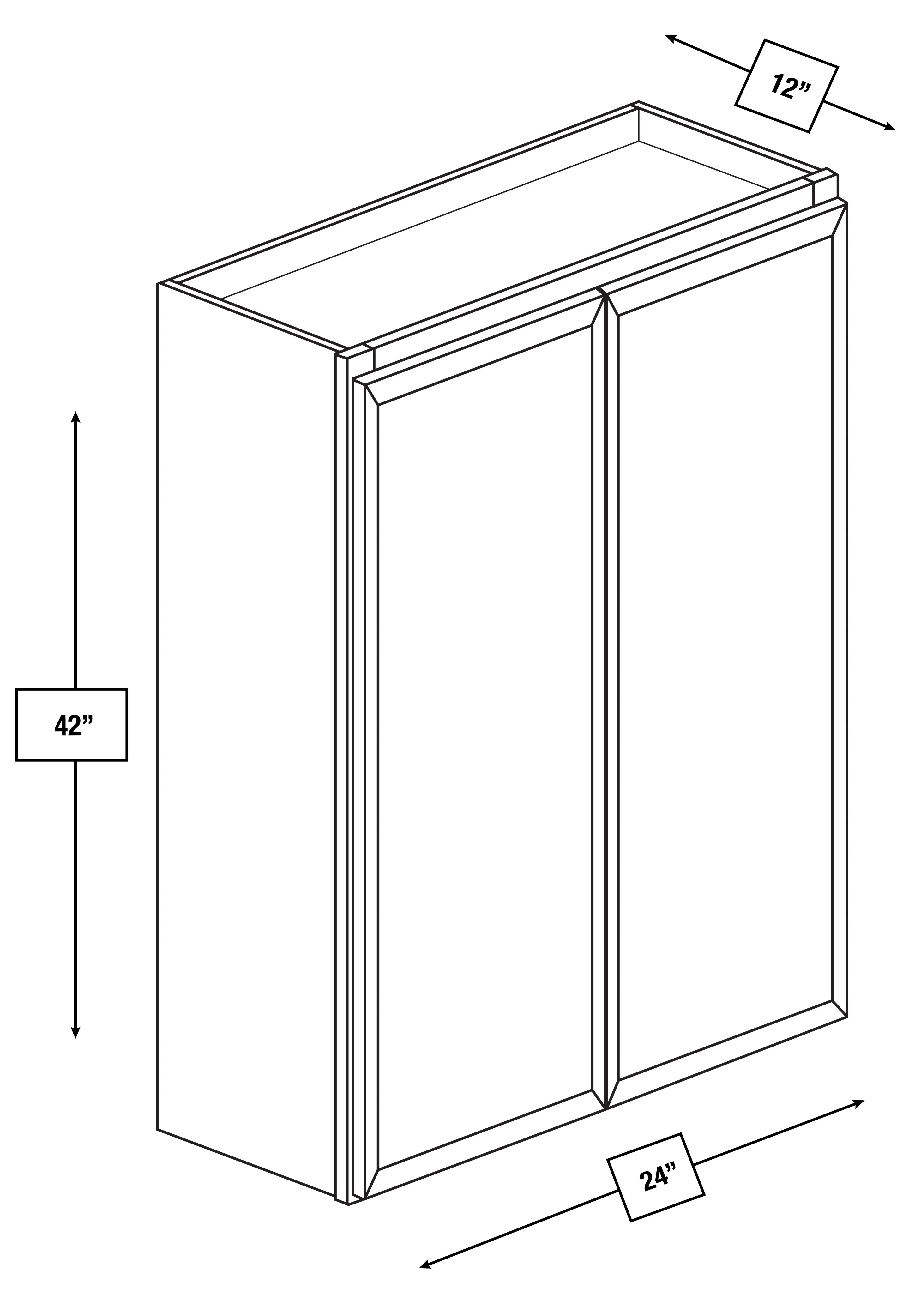 Brentwood Fawn Slim Shaker 24 in. x 42 in. Wall Cabinet