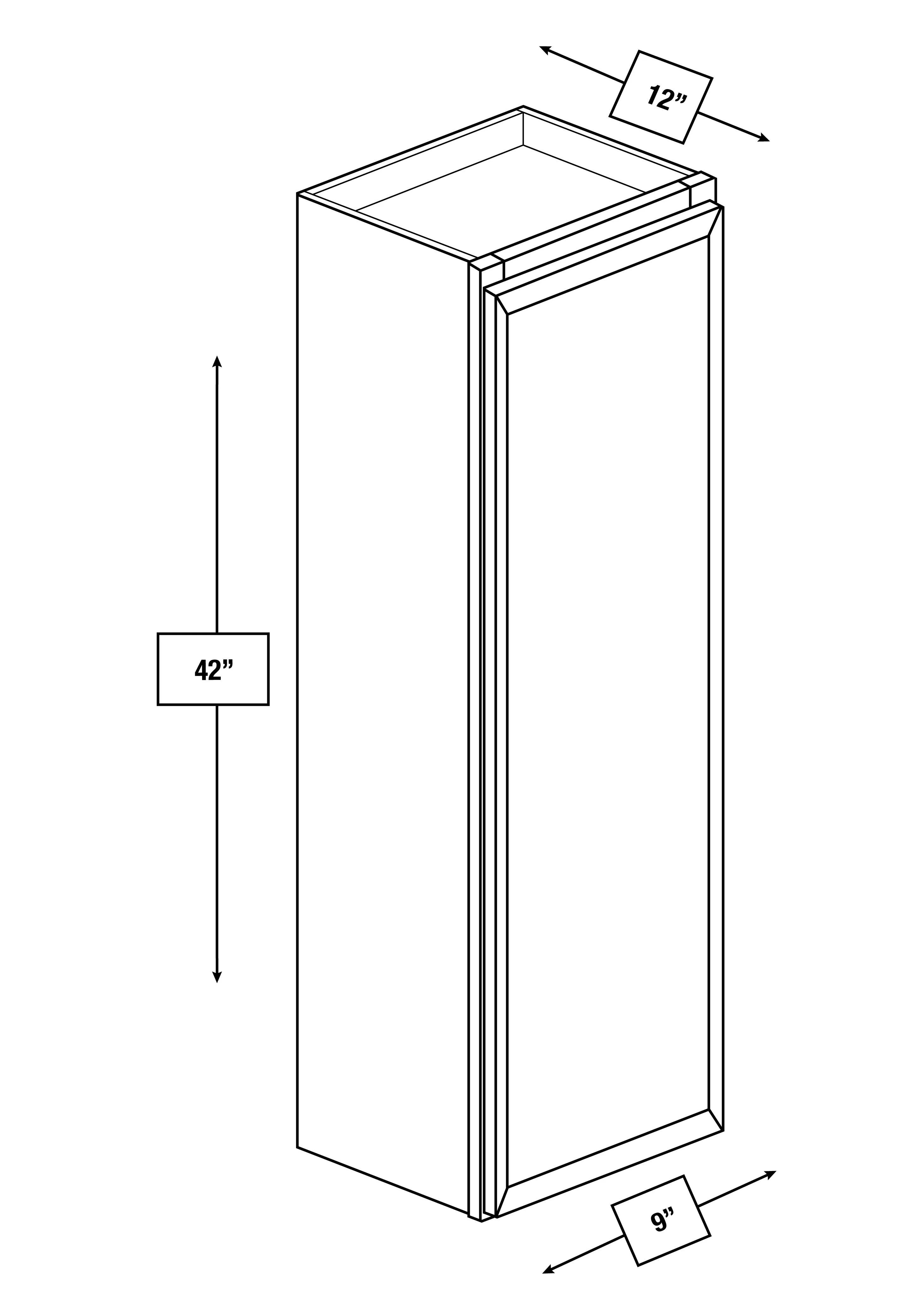 Brentwood Fawn Slim Shaker 9 in. x 42 in. Wall Cabinet