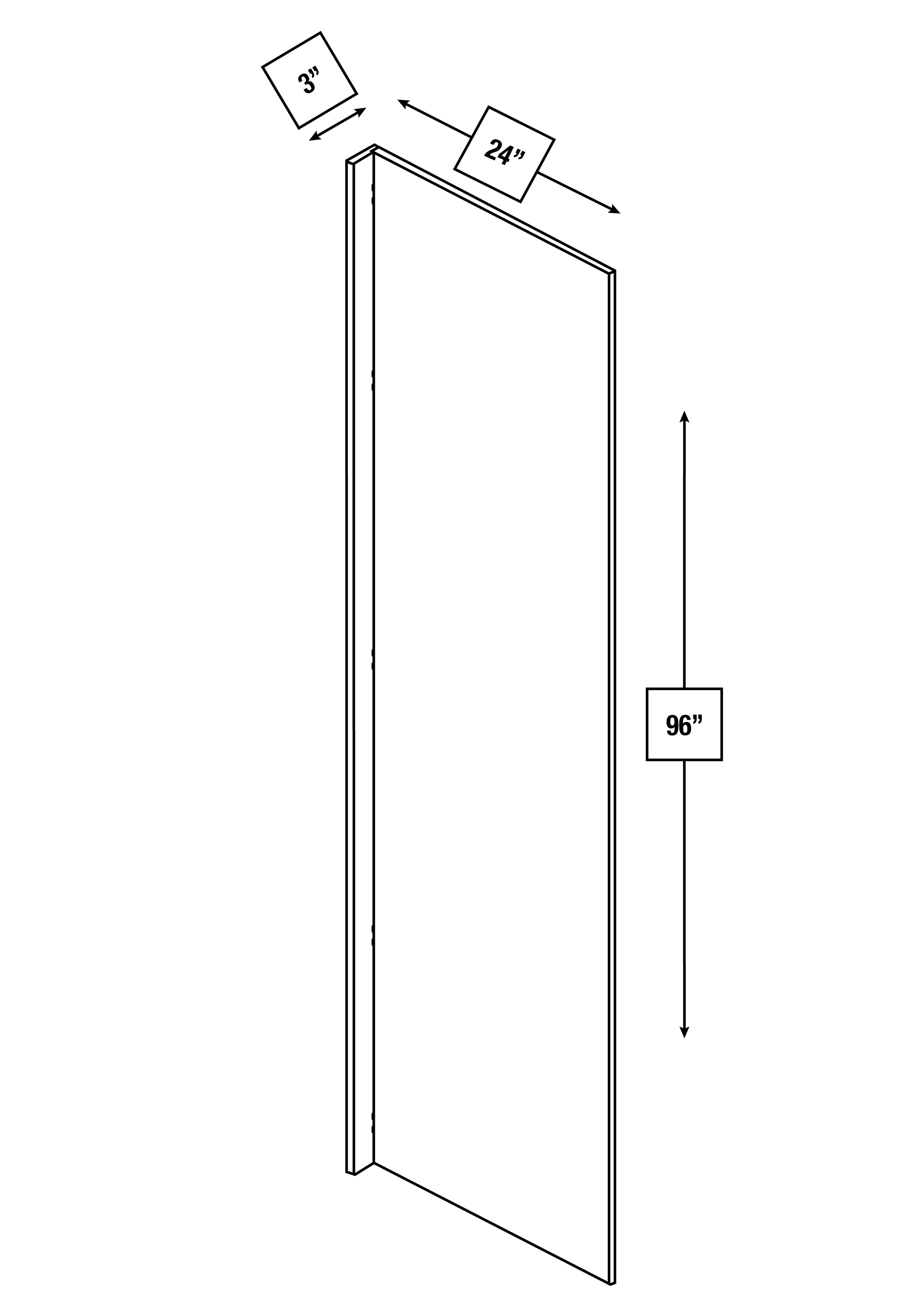 Brentwood Fawn Slim Shaker 96 in. x 24 in. Fridge Panel 3 in. Filler