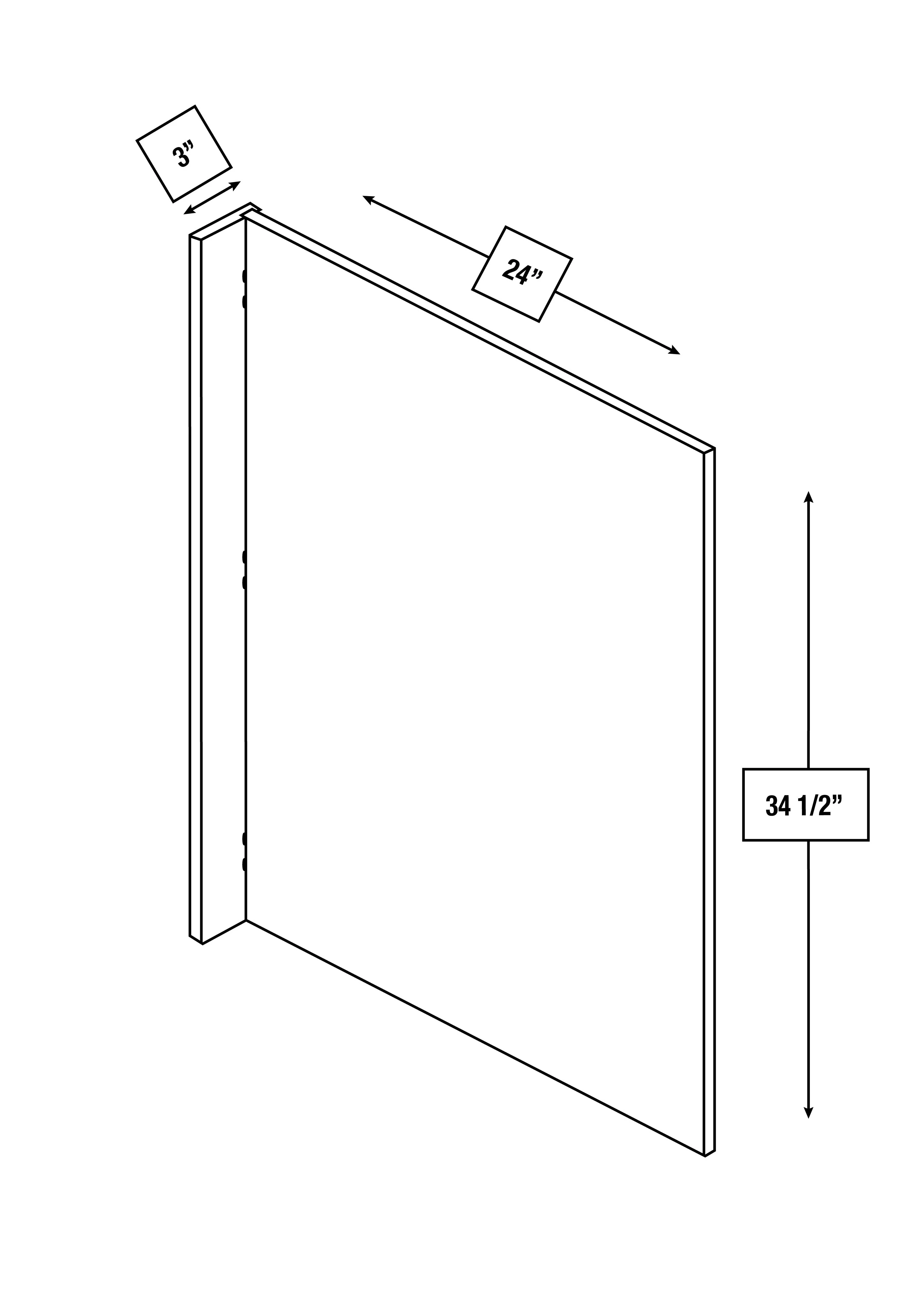 Brentwood Fawn Slim Shaker Dishwasher Panel 24 in. x 34 in.