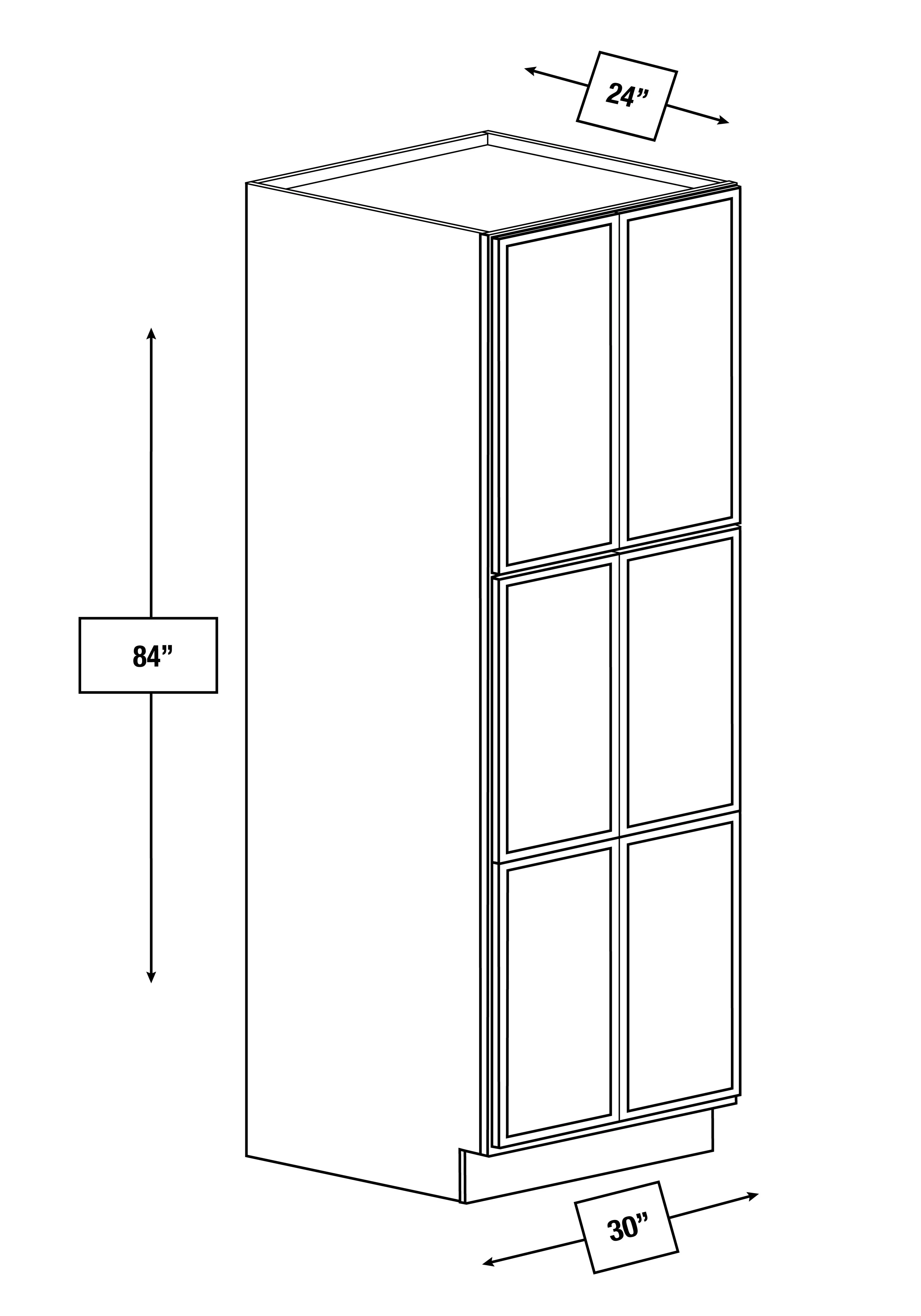 Brentwood Fawn Slim Shaker Pantry Cabinet 30 in. x 24 in. x 84 in.