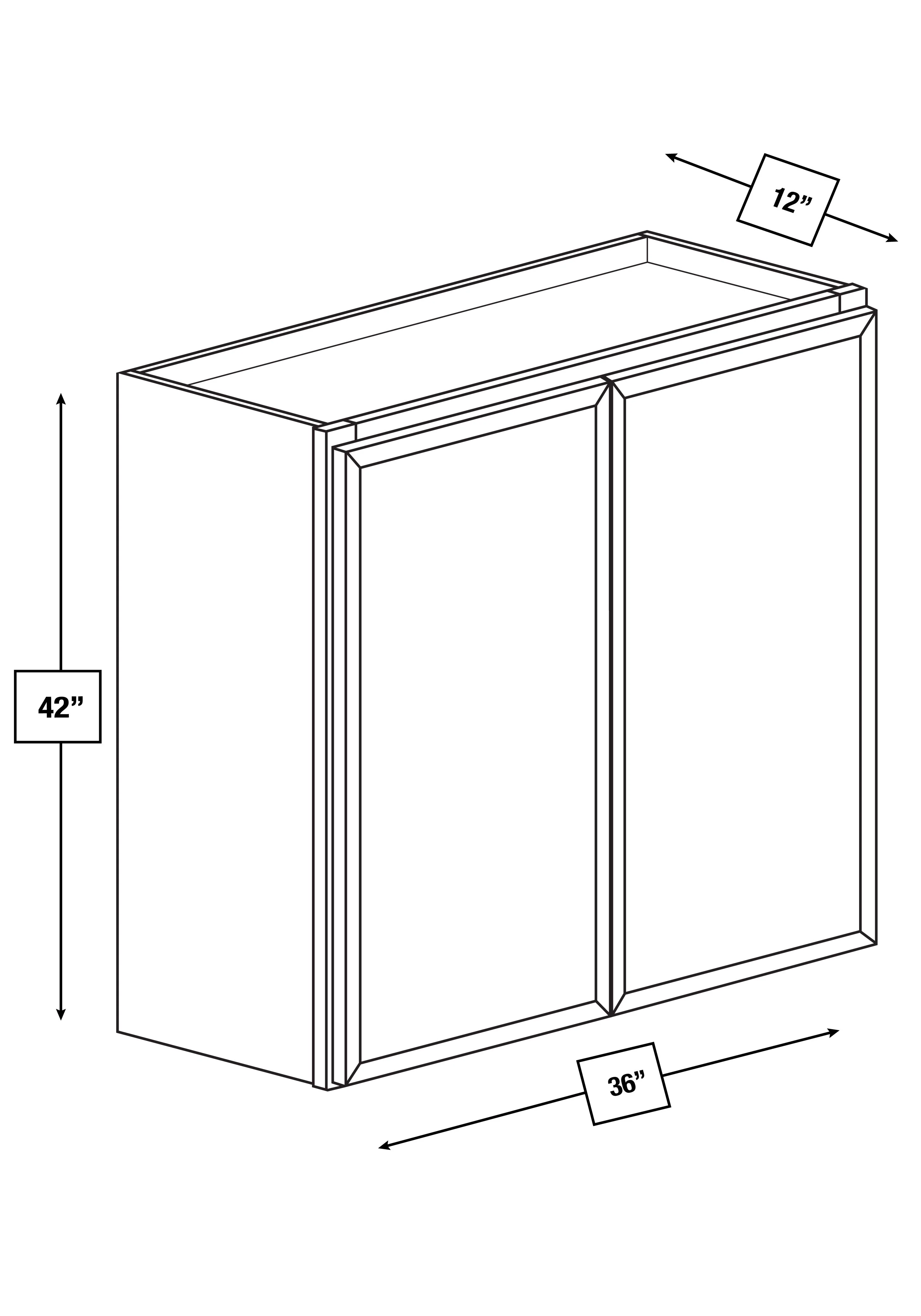 Brentwood Fawn Slim Shaker Wall Cabinet 36 in. x 42 in.