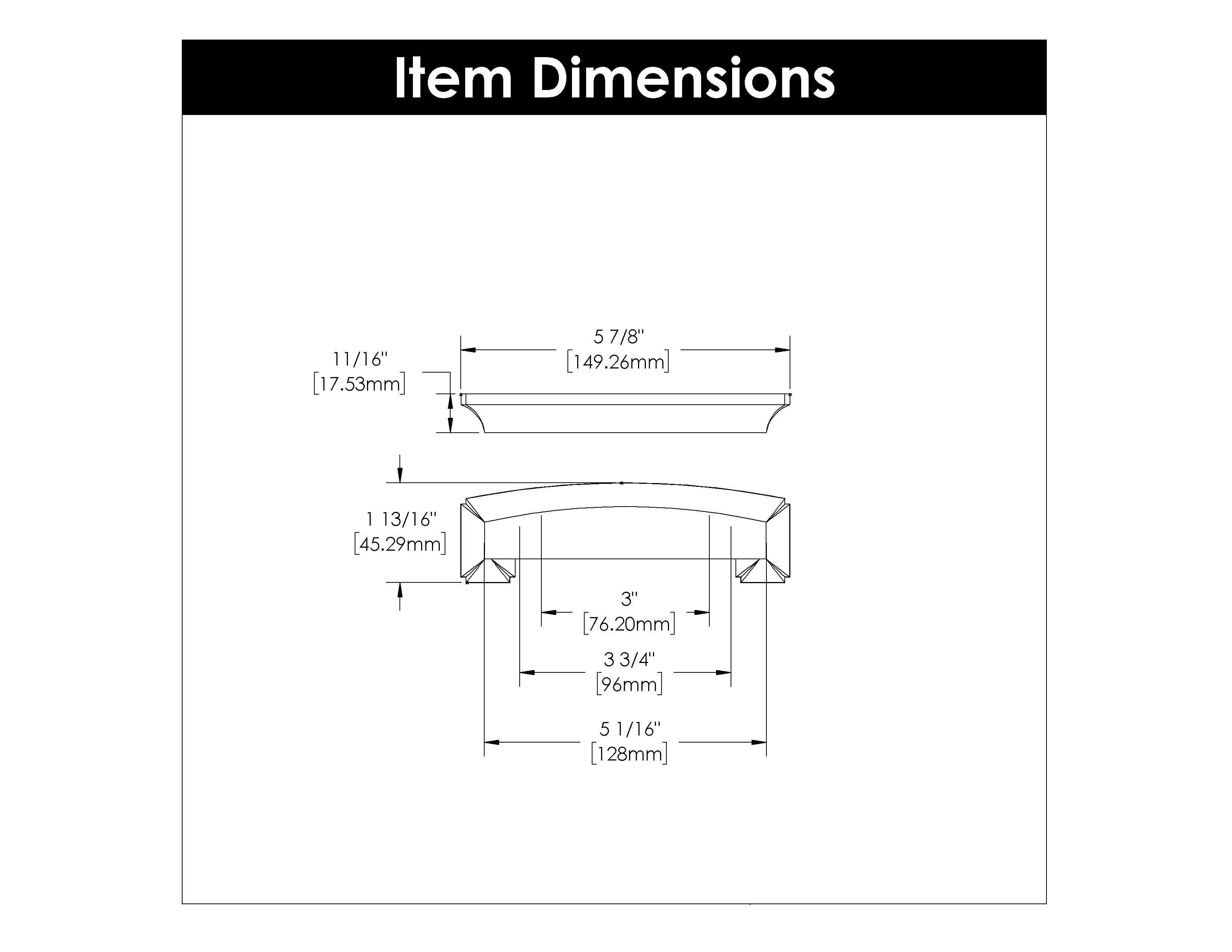 Bridges Cup Pull, 3", 96mm & 128mm C/C - CTG4433 - Image 3