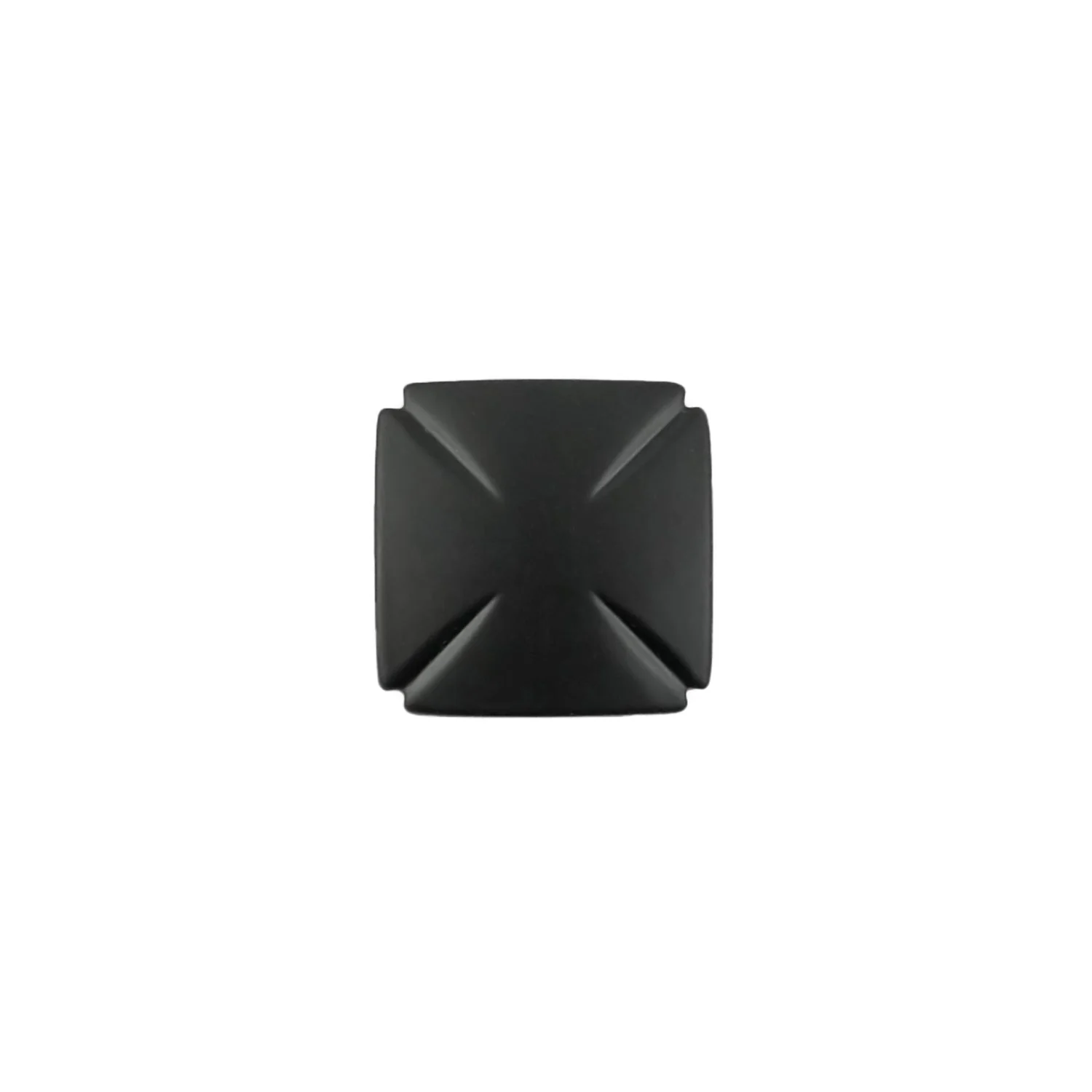 Bridges Knob 1-3/16 Inch Square Matte Black Finish - Image 2