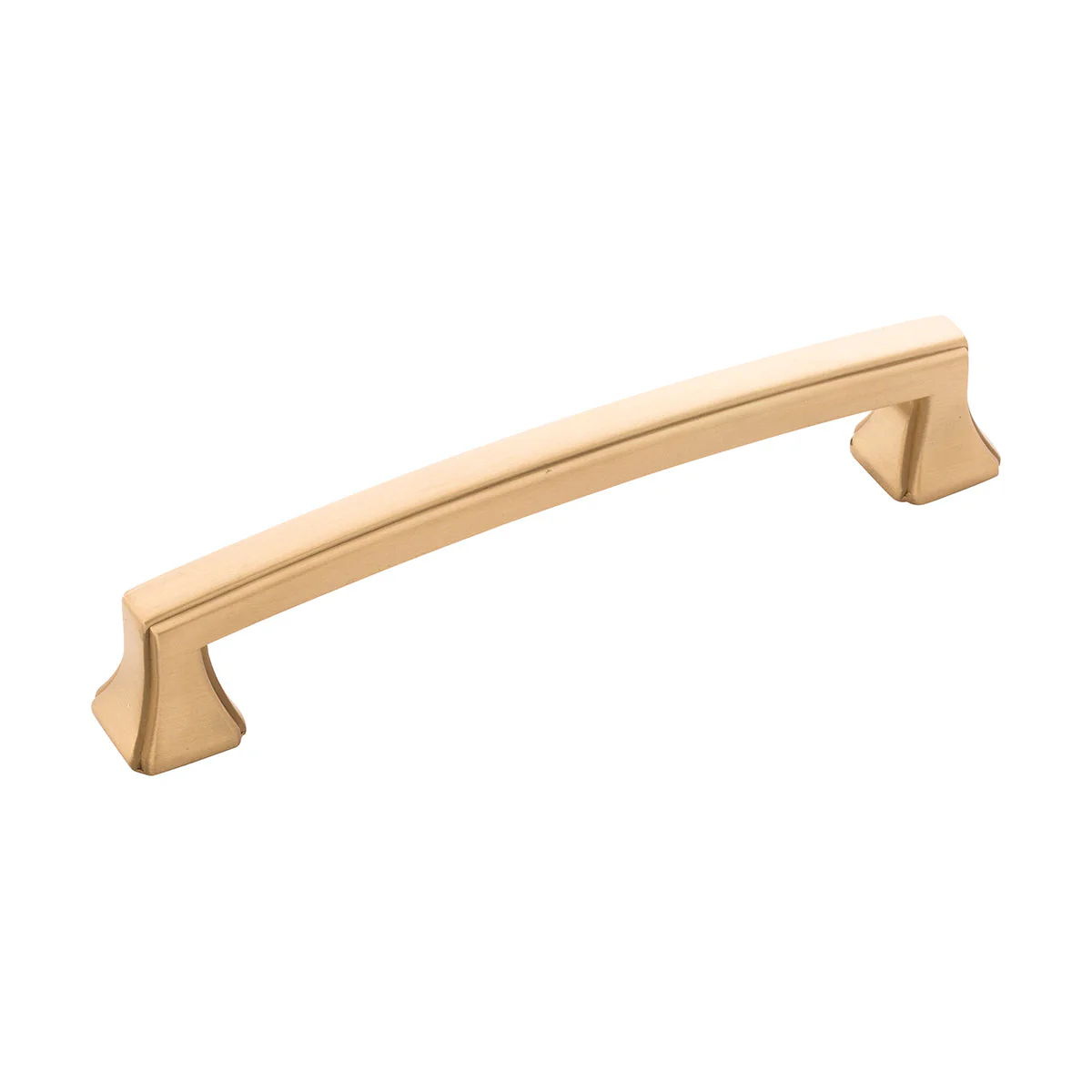 Bridges Pull 5-1/16 Inch (128mm) Center to Center Brushed Golden Brass Finish