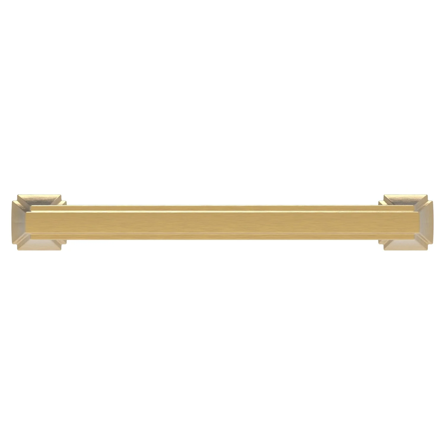 Bridges Pull 5-1/16 Inch (128mm) Center to Center Brushed Golden Brass Finish - Image 2