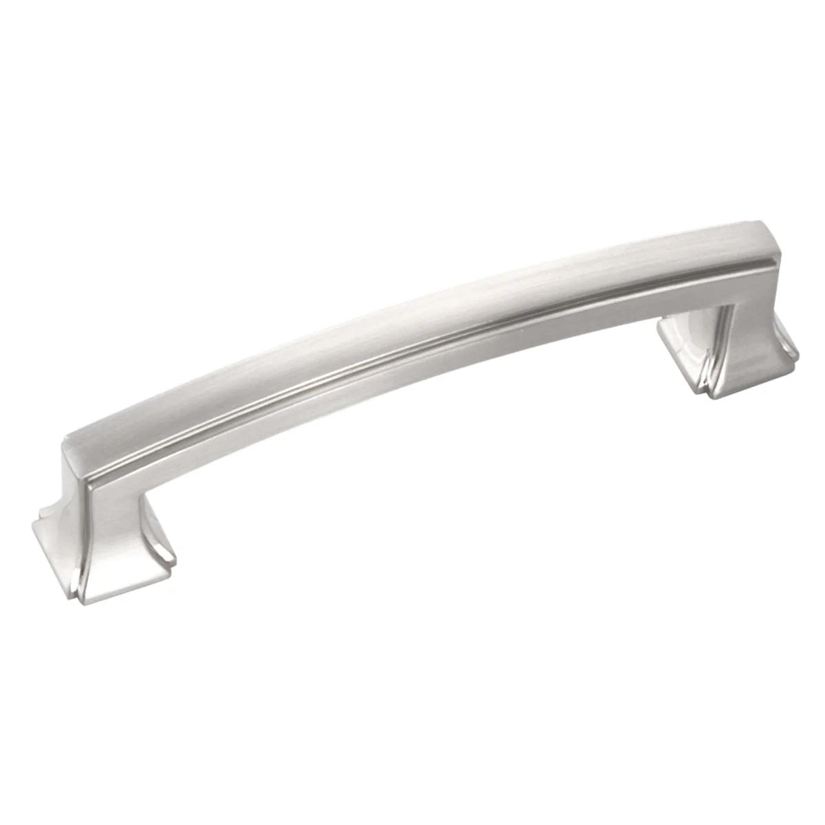 Bridges Pull 3-3/4 Inch (96mm) Center to Center Satin Nickel Finish