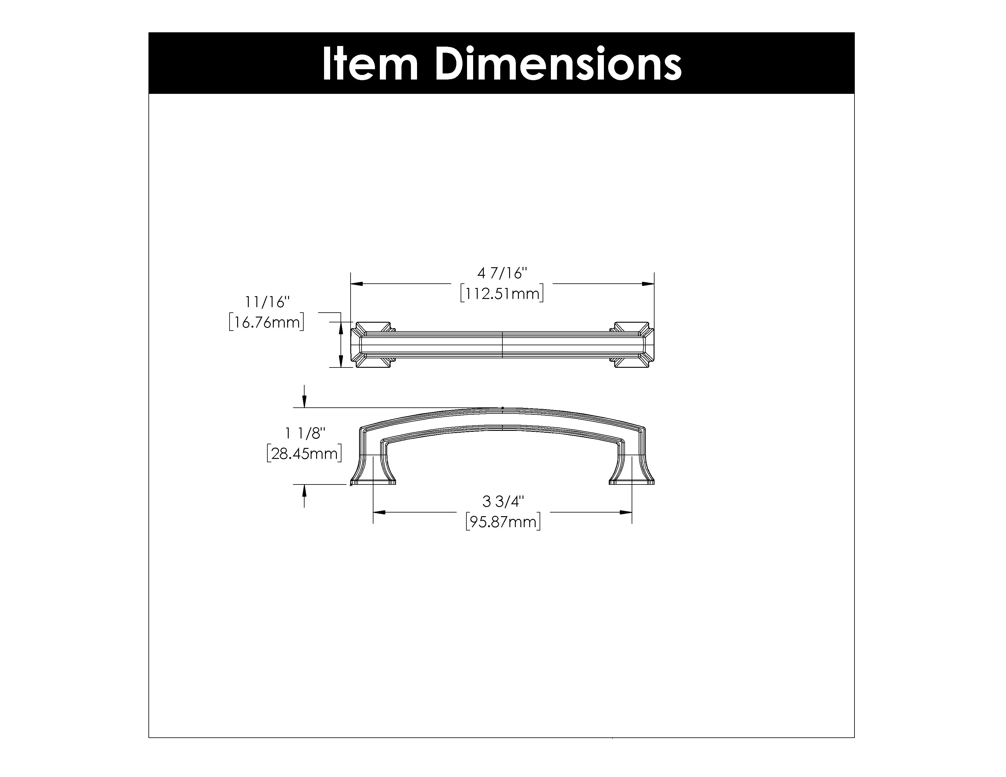 Bridges Pull 3-3/4 Inch (96mm) Center to Center Satin Nickel Finish - Image 3