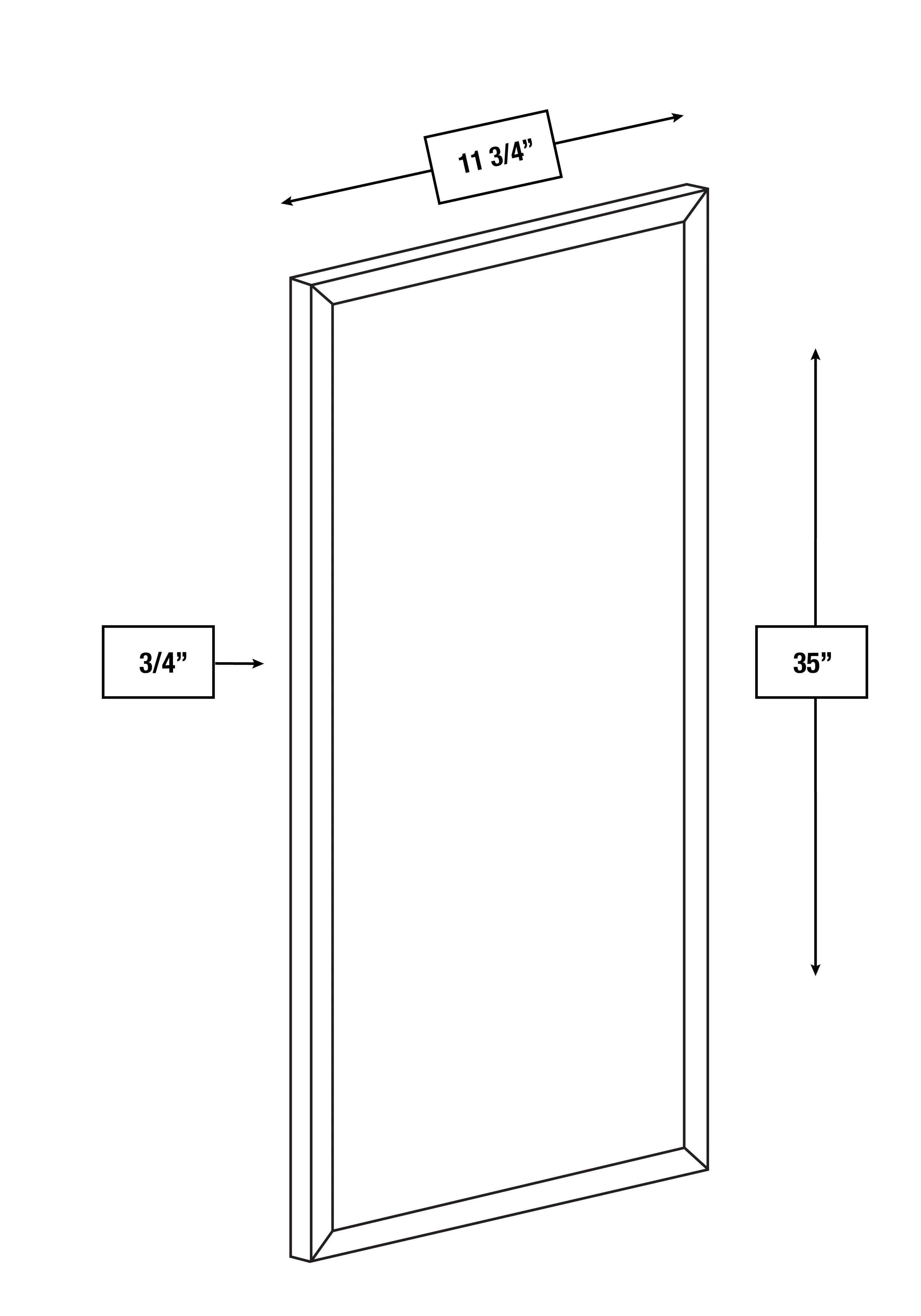 Broadway Black Slim Shaker 36 in. Wall End Panel