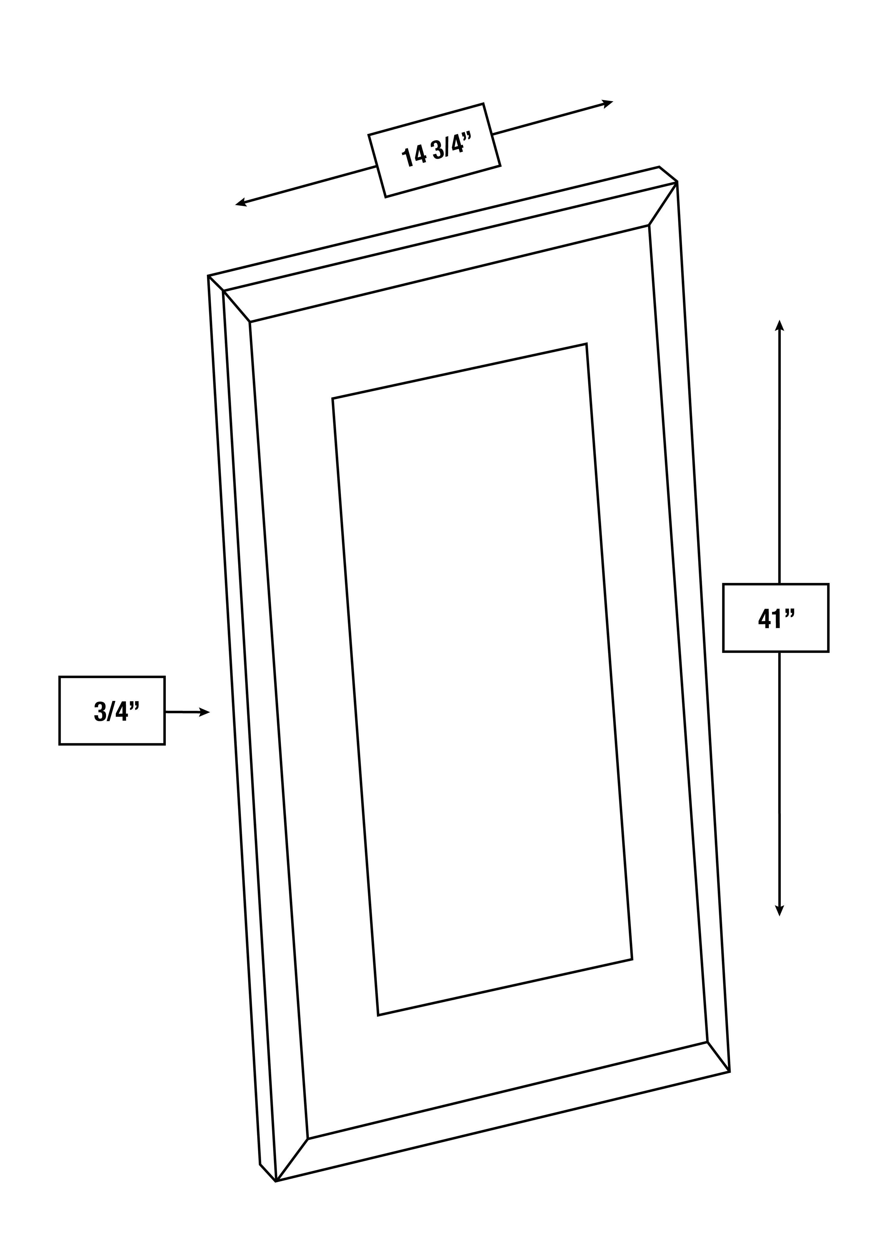 Broadway Black Slim Shaker Clear Glass Door 2-Pack 30 in. x 42 in.