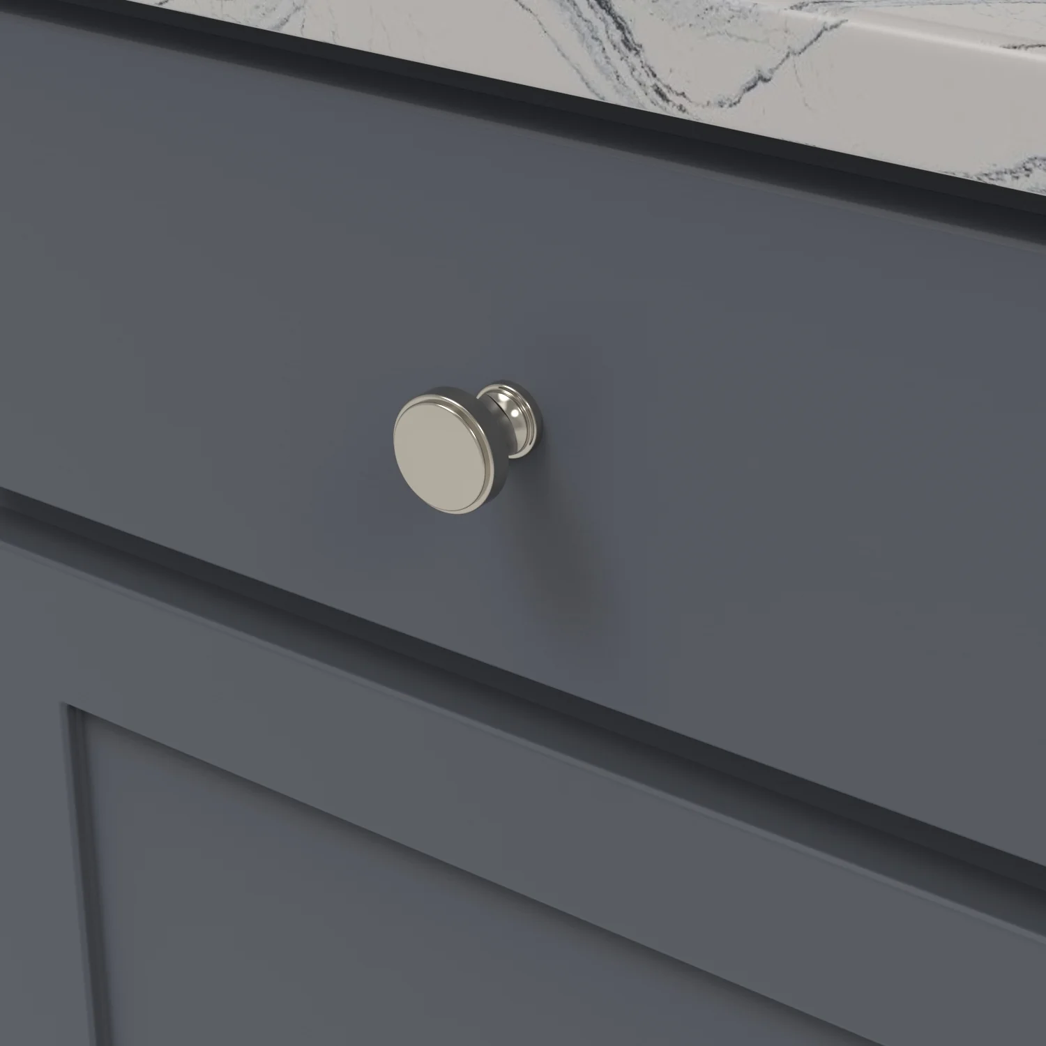 Brownstone Knob 1-1/4 Inch Diameter Polished Nickel Finish - Image 2