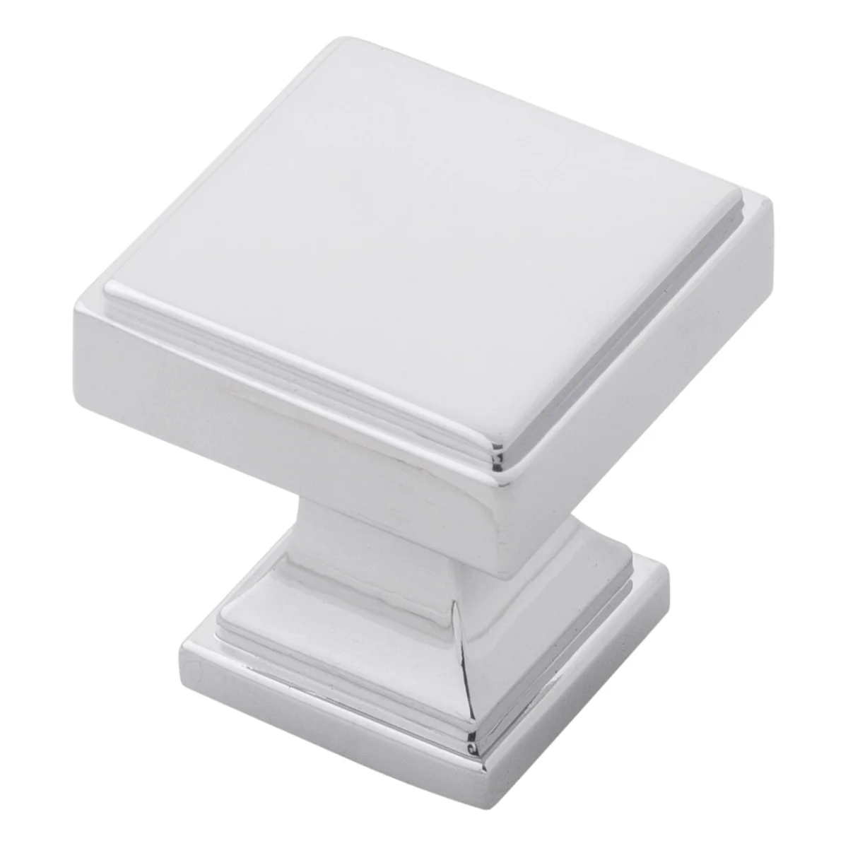 Brownstone Knob 1-1/8 Inch Square Chrome Finish