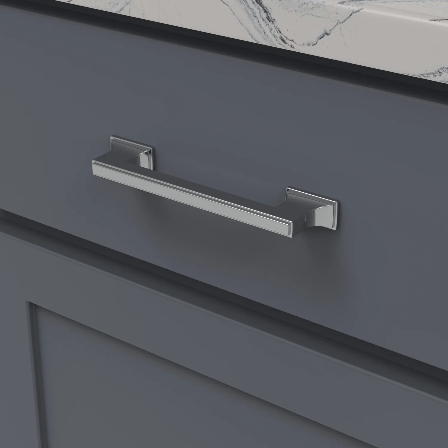 Brownstone Pull 5-1/16 Inch (128mm) Center to Center Chrome Finish - Image 2