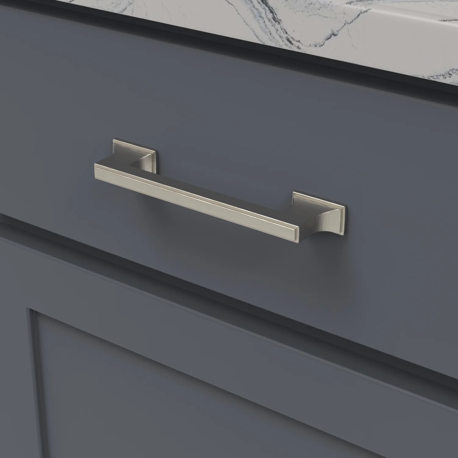 Brownstone Pull 5-1/16 Inch (128mm) Center to Center Satin Nickel Finish - Image 2