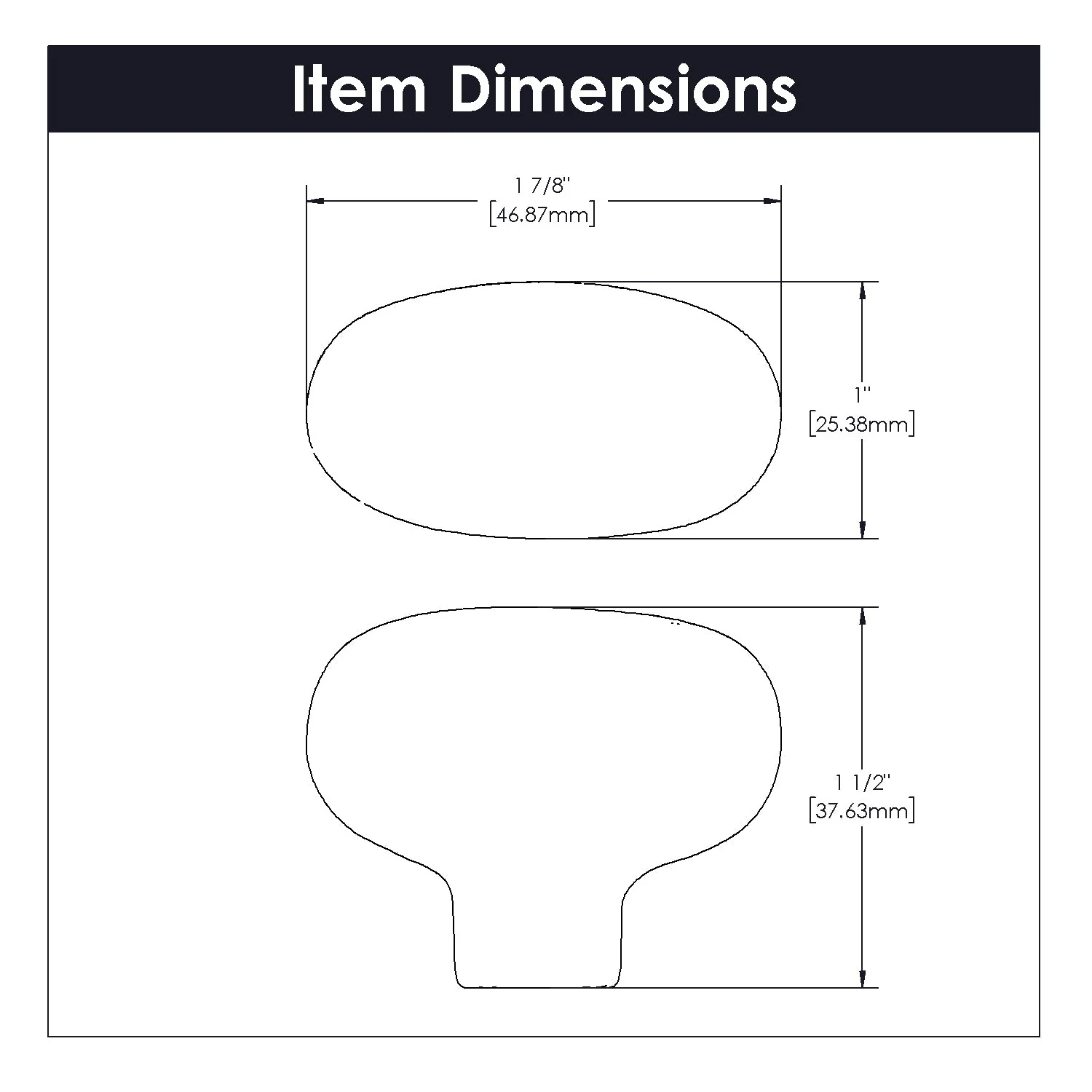 Carbonite Knob 1-7/8 Inch x 1 Inch Black Iron Finish - Image 3