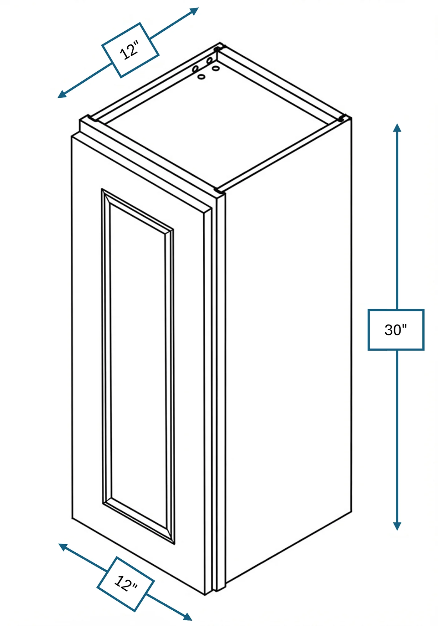 Chalet White Raised Panel 12 in. x 30 in. Wall Cabinet