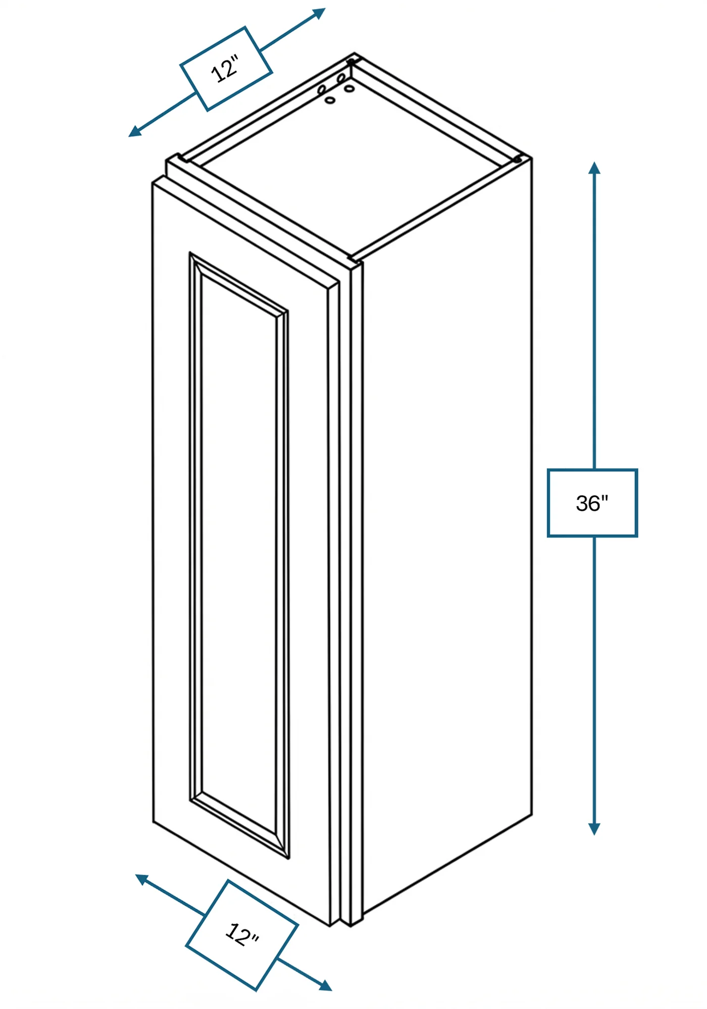 Chalet White Raised Panel 12 in. x 36 in. Wall Cabinet