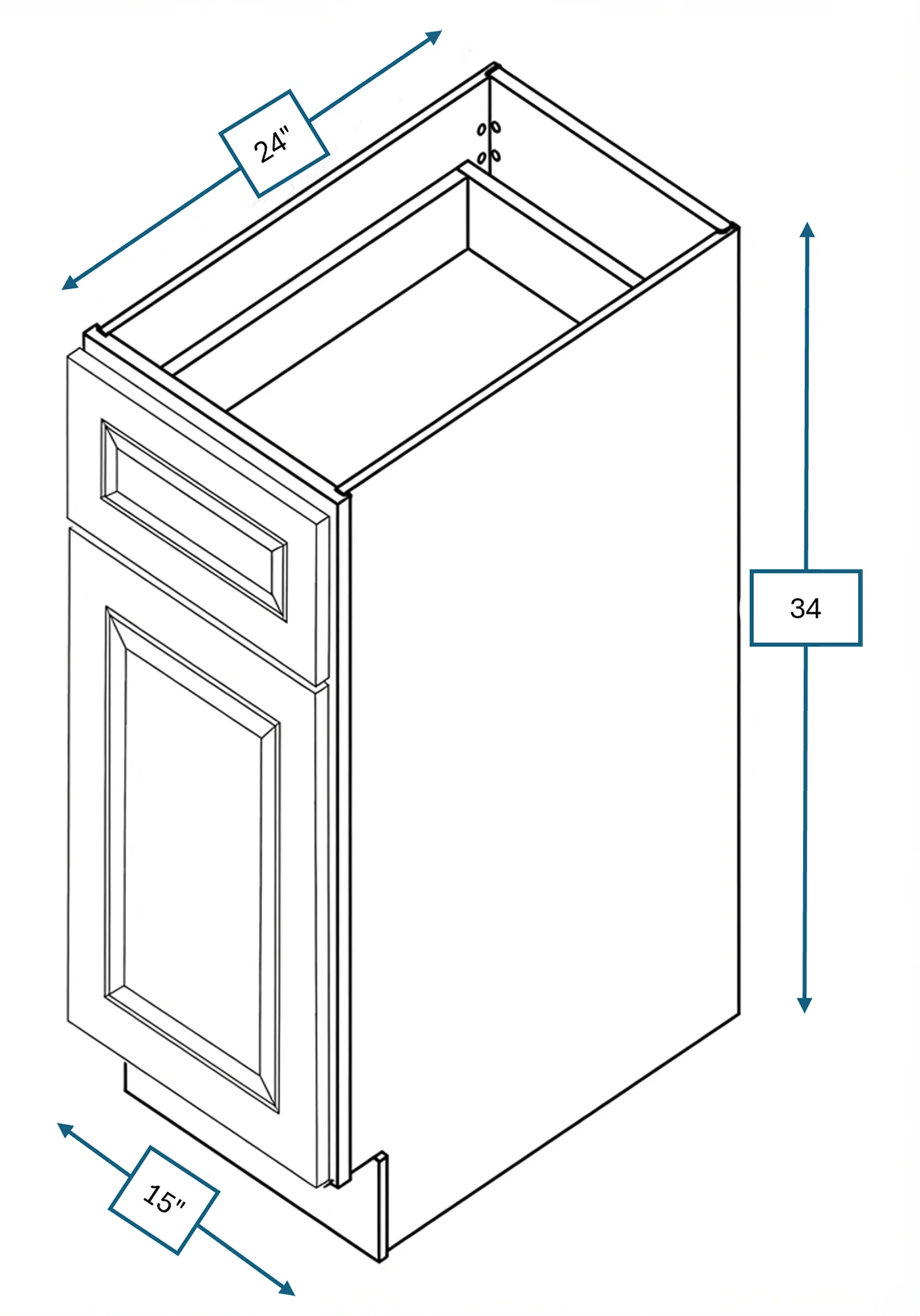 Chalet White Raised Panel 15 in. Base Cabinet