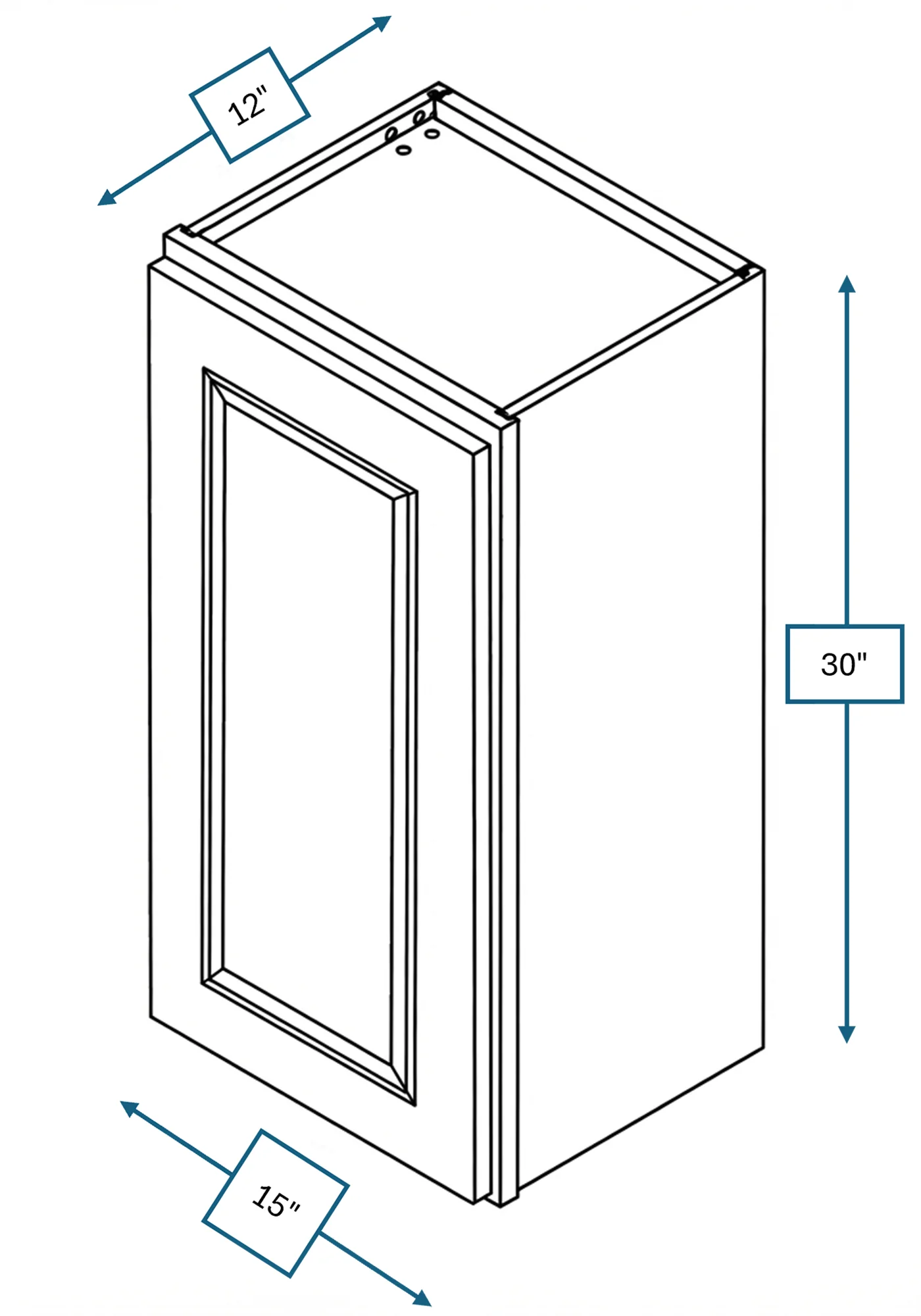 Chalet White Raised Panel 15 in. x 30 in. Wall Cabinet